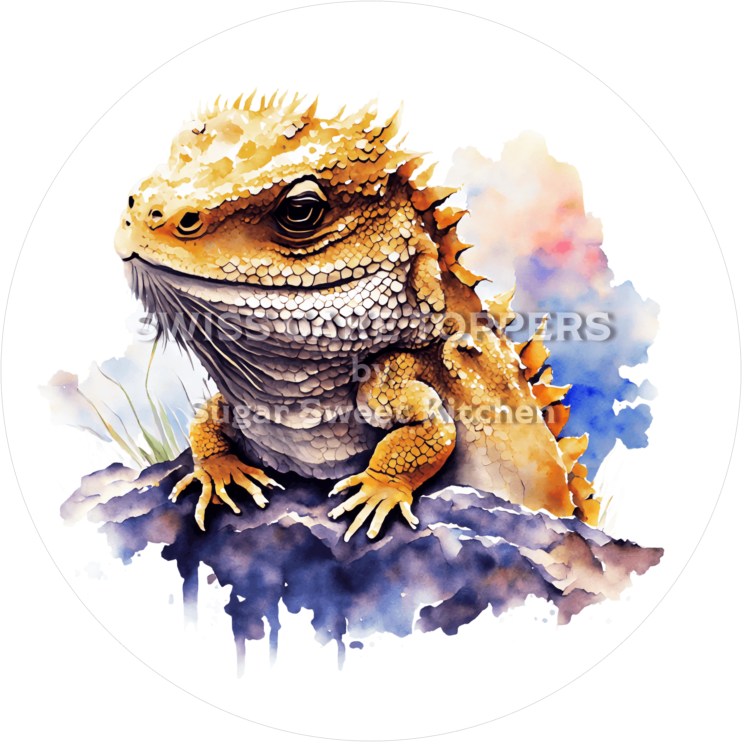 Süsser Bartagamen-Tortenaufleger1 - personalisierbar - Fondant- Torten- & Cupcakeaufleger Sugar Sweet Kitchen