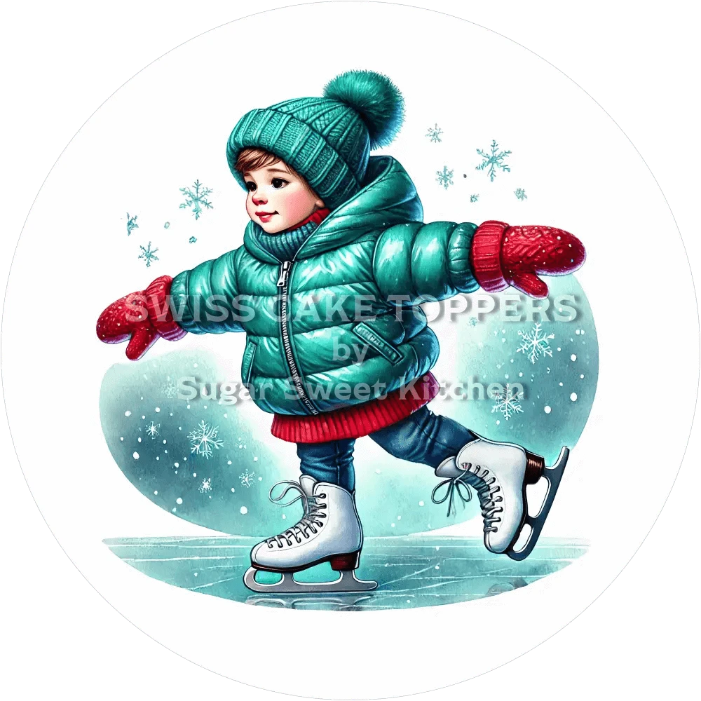 Süsser Eiskunstlauf-Tortenaufleger1 - personalisierbar - Fondant- Torten- & Cupcakeaufleger Sugar Sweet Kitchen