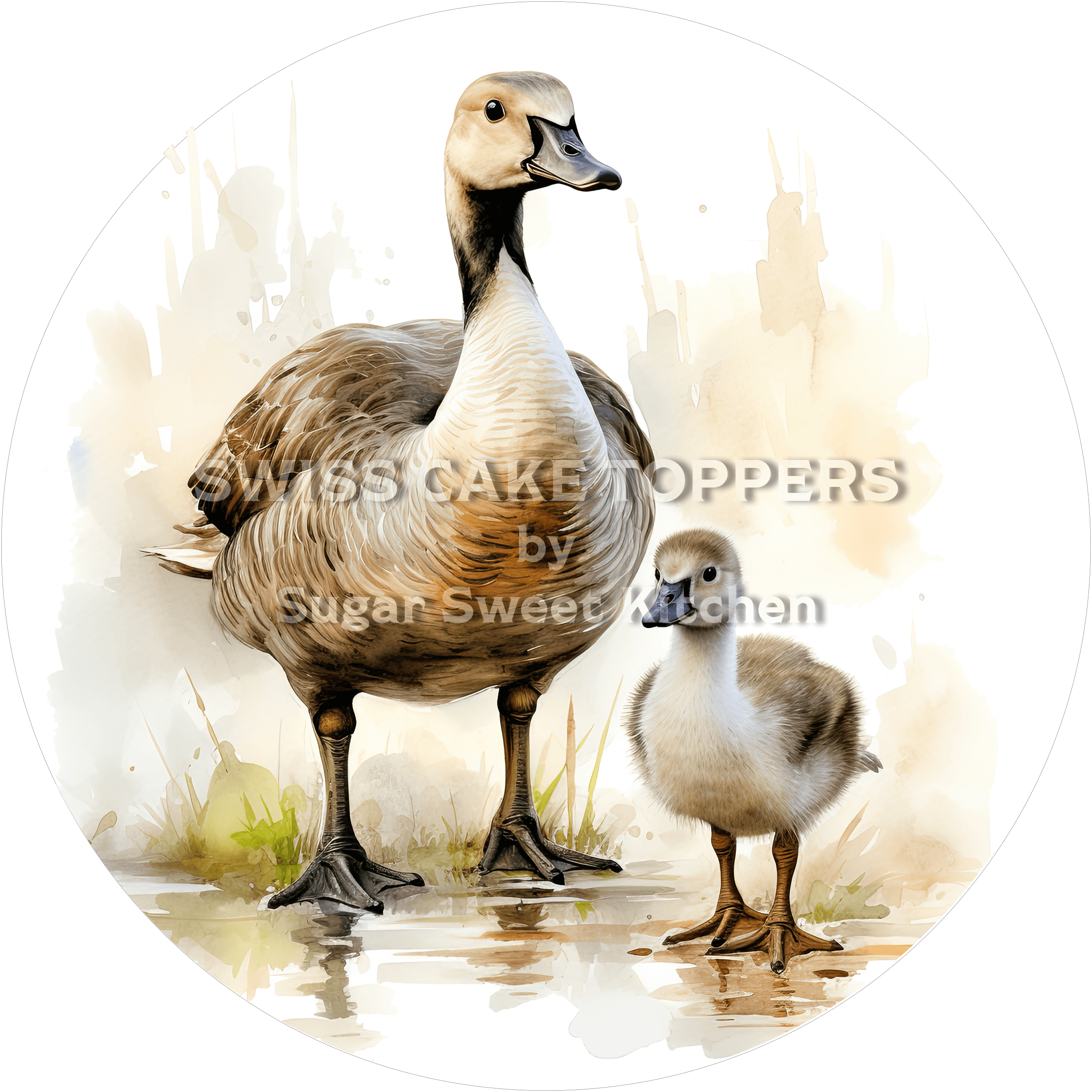 Süsser Gans-Tortenaufleger1 - personalisierbar - Fondant- Torten- & Cupcakeaufleger Sugar Sweet Kitchen