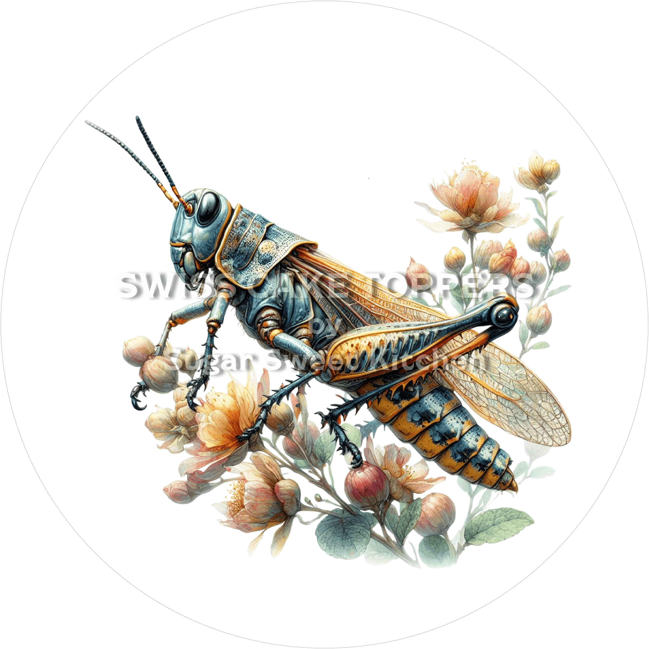 Süsser Grashüpfer-Tortenaufleger5 - personalisierbar - Fondant- Torten- & Cupcakeaufleger Sugar Sweet Kitchen