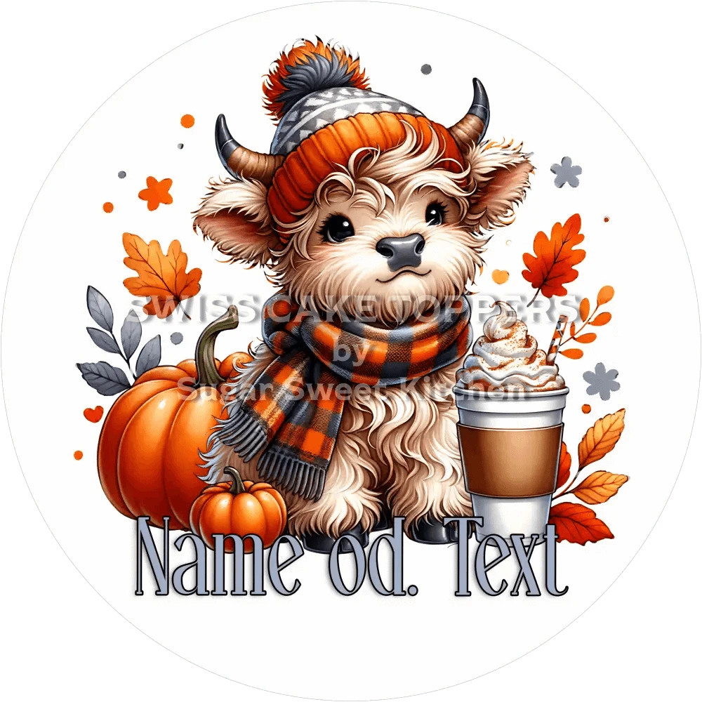 Süsser Herbst-Tortenaufleger6 mit Name od. Text - Fondant- Torten- & Cupcakeaufleger Sugar Sweet Kitchen