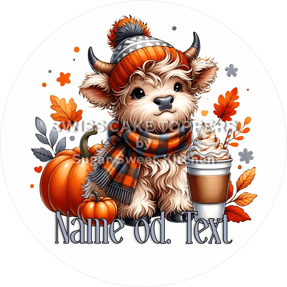 Süsser Herbst-Tortenaufleger6 mit Name od. Text - Fondant- Torten- & Cupcakeaufleger Sugar Sweet Kitchen