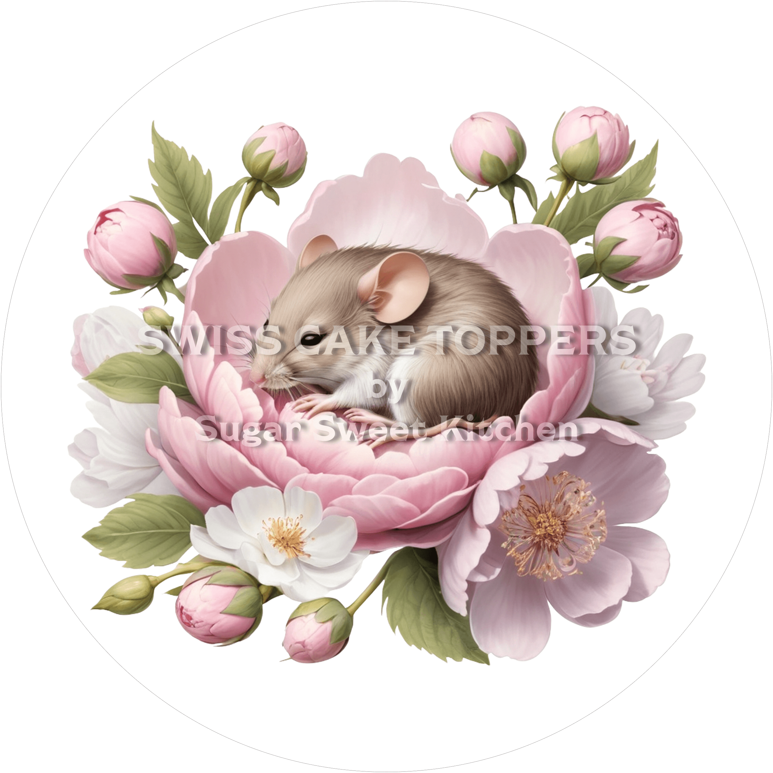 Süsser Maus-Tortenaufleger2 - personalisierbar - Fondant- Torten- & Cupcakeaufleger Sugar Sweet Kitchen