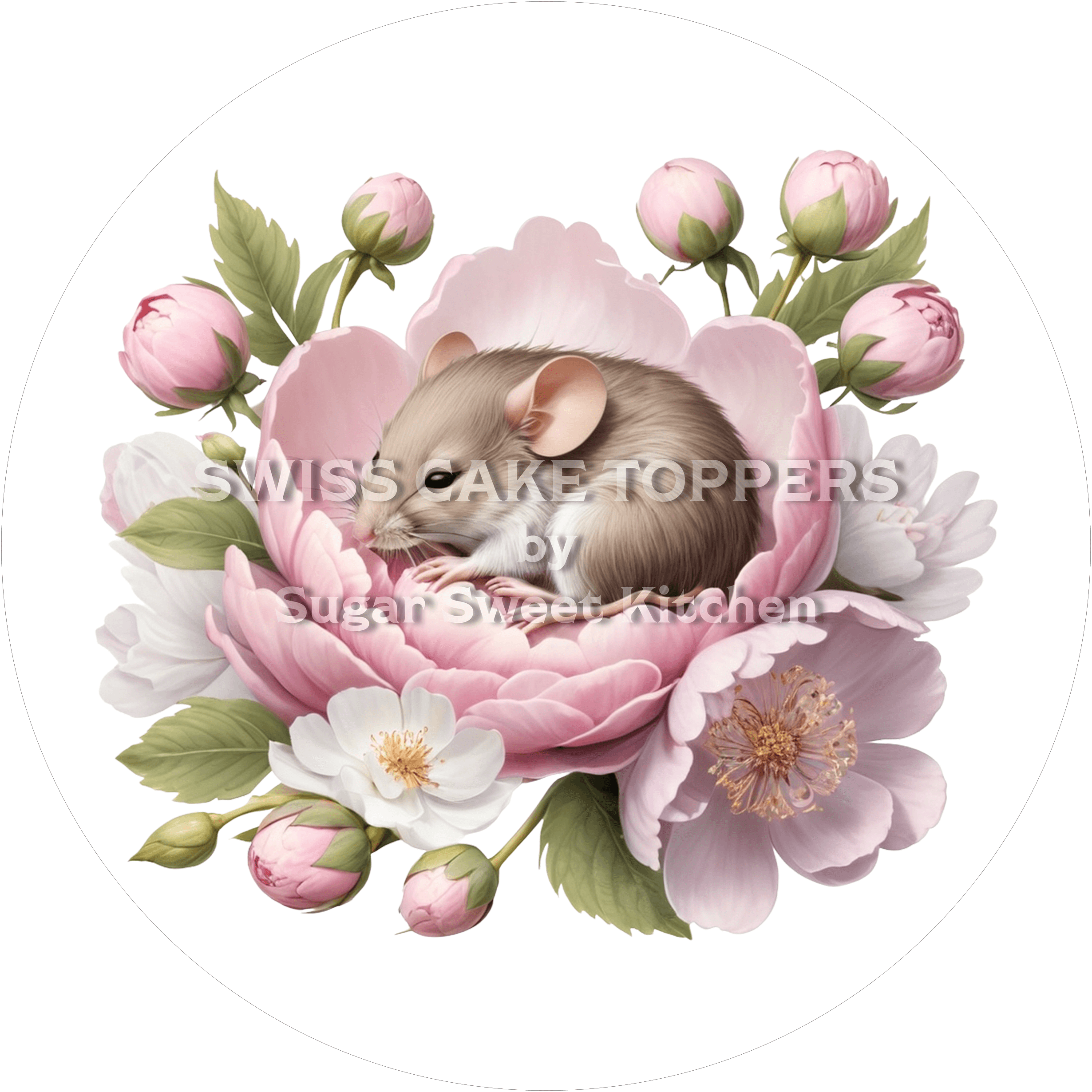 Süsser Maus-Tortenaufleger2 - personalisierbar - Fondant- Torten- & Cupcakeaufleger Sugar Sweet Kitchen