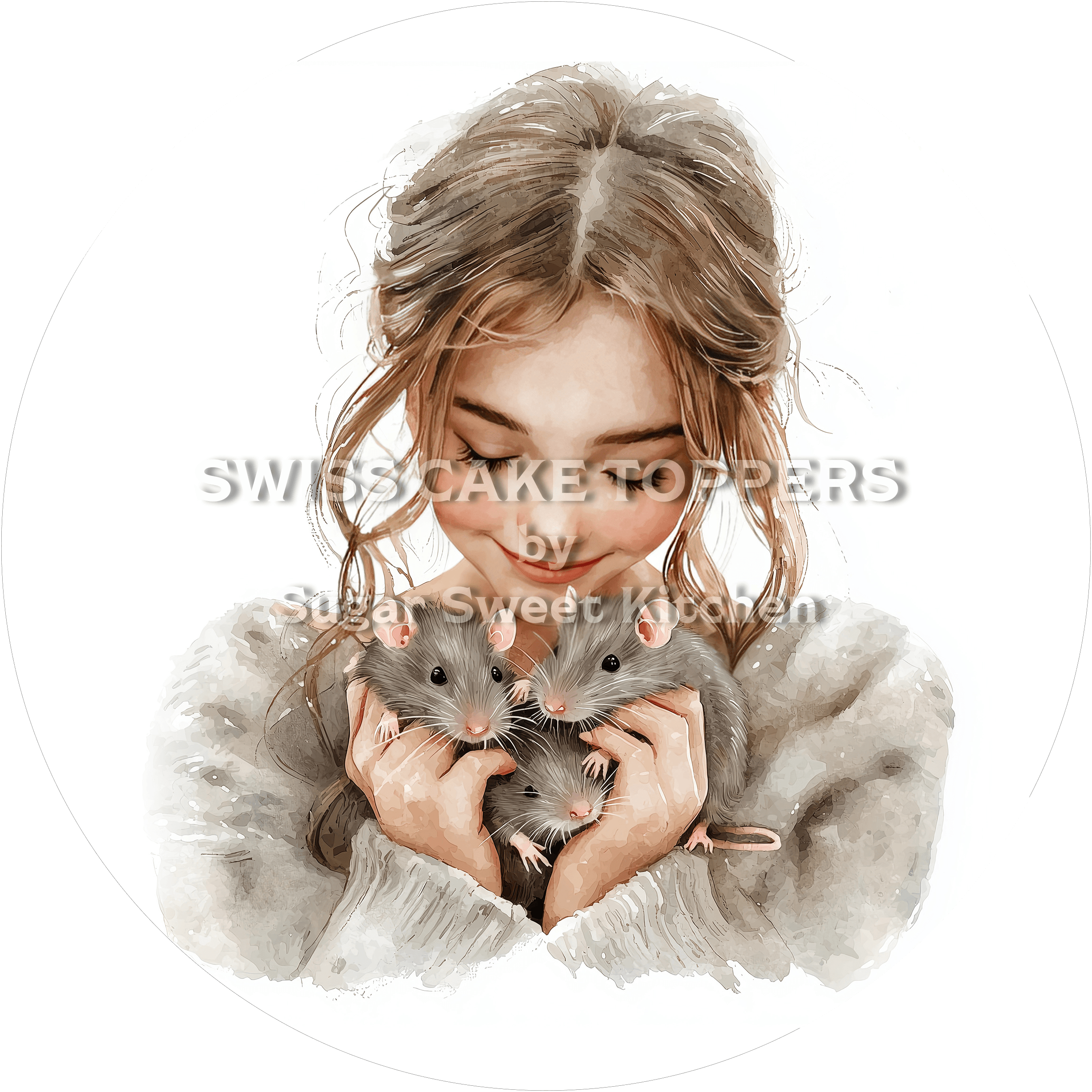 Süsser Ratten-Tortenaufleger1 - personalisierbar - Fondant- Torten- & Cupcakeaufleger Sugar Sweet Kitchen