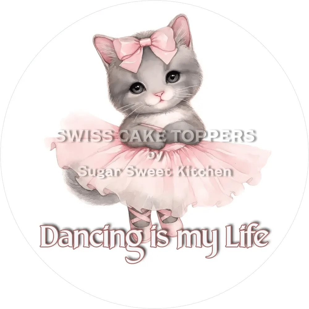 Süsser Tanz-Tortenaufleger - Cat3 - personalisierbar - Fondant- Torten- & Cupcakeaufleger Sugar Sweet Kitchen