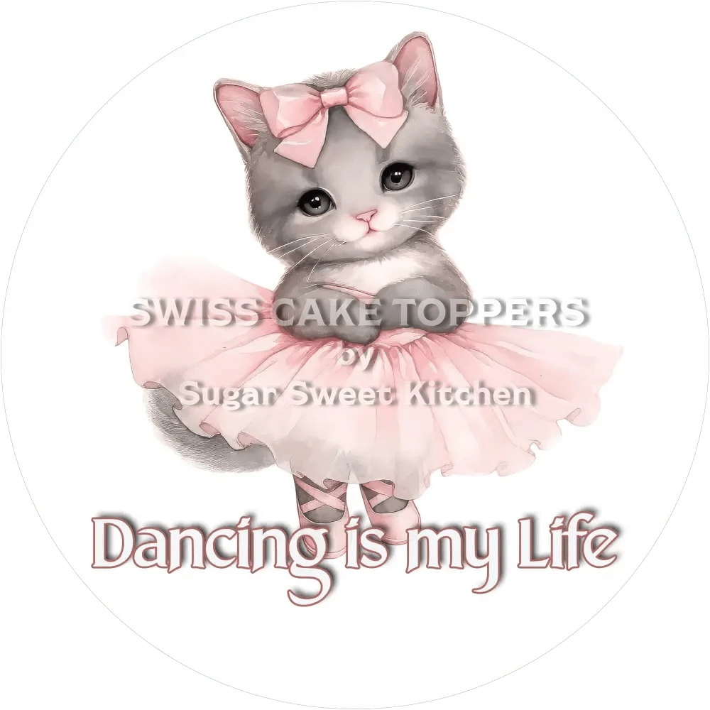 Süsser Tanz-Tortenaufleger - Cat3 - personalisierbar - Fondant- Torten- & Cupcakeaufleger Sugar Sweet Kitchen