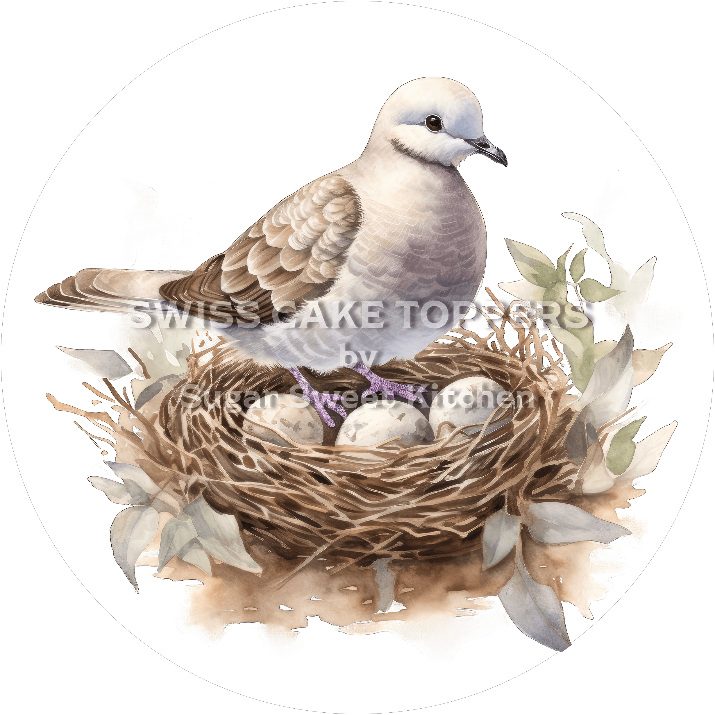 Süsser Tauben-Tortenaufleger15 - personalisierbar - Fondant- Torten- & Cupcakeaufleger Sugar Sweet Kitchen