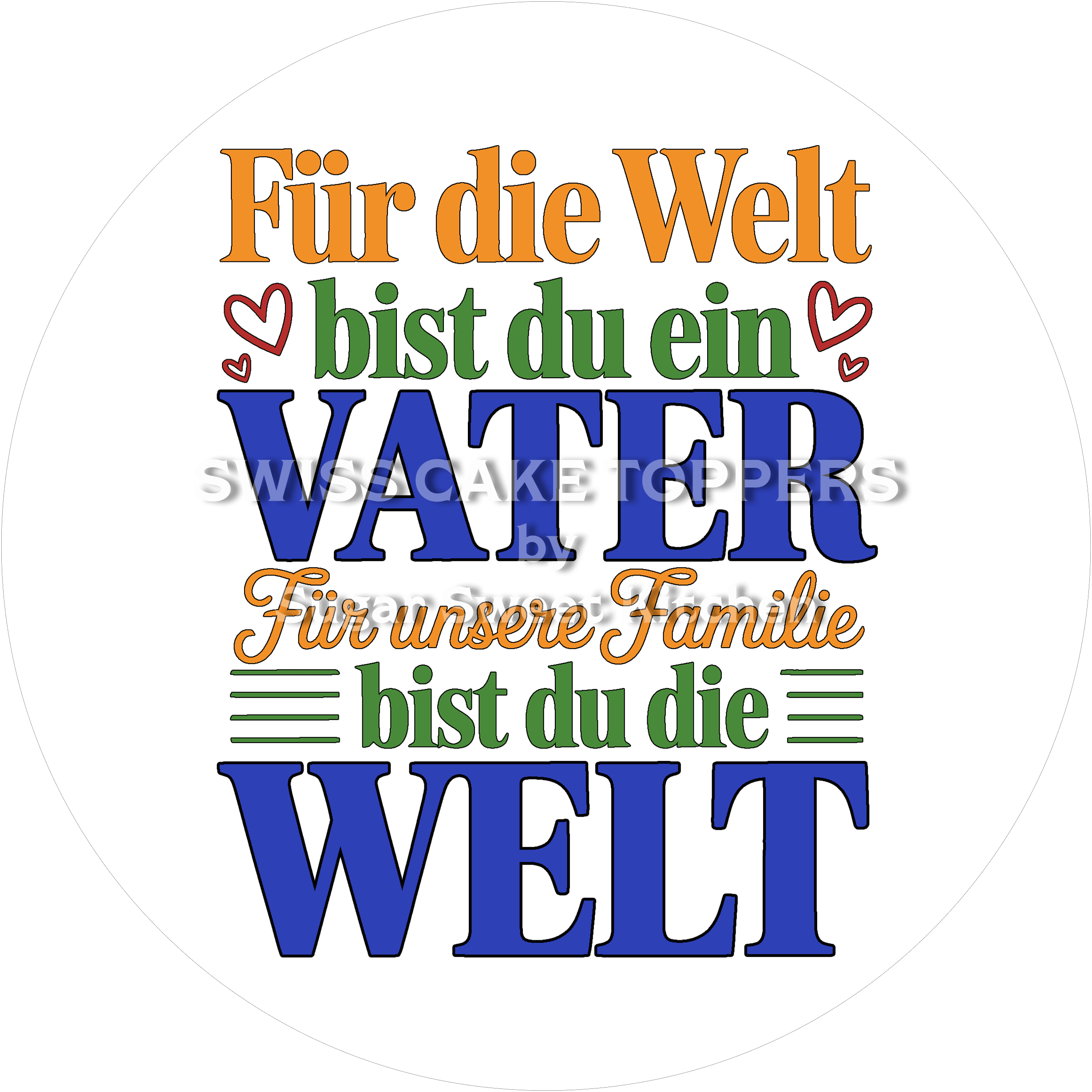 Süsser Tortenaufleger für die Familie21 - personalisierbar - Fondant- Torten- & Cupcakeaufleger Sugar Sweet Kitchen