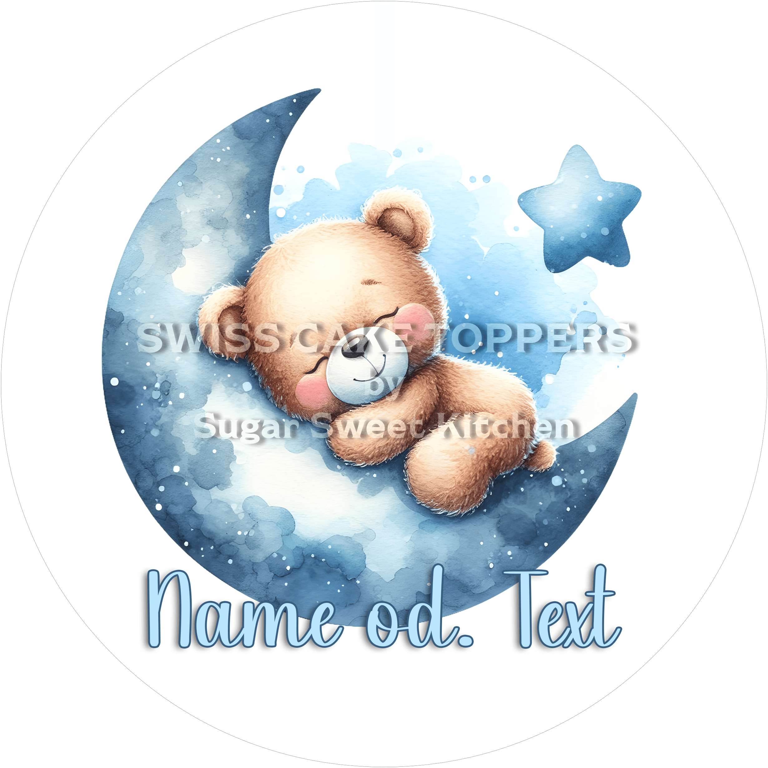 Süsser Tortenaufleger - It’s a Boy mit Namen od. Text - Fondant- Torten- & Cupcakeaufleger Sugar Sweet Kitchen