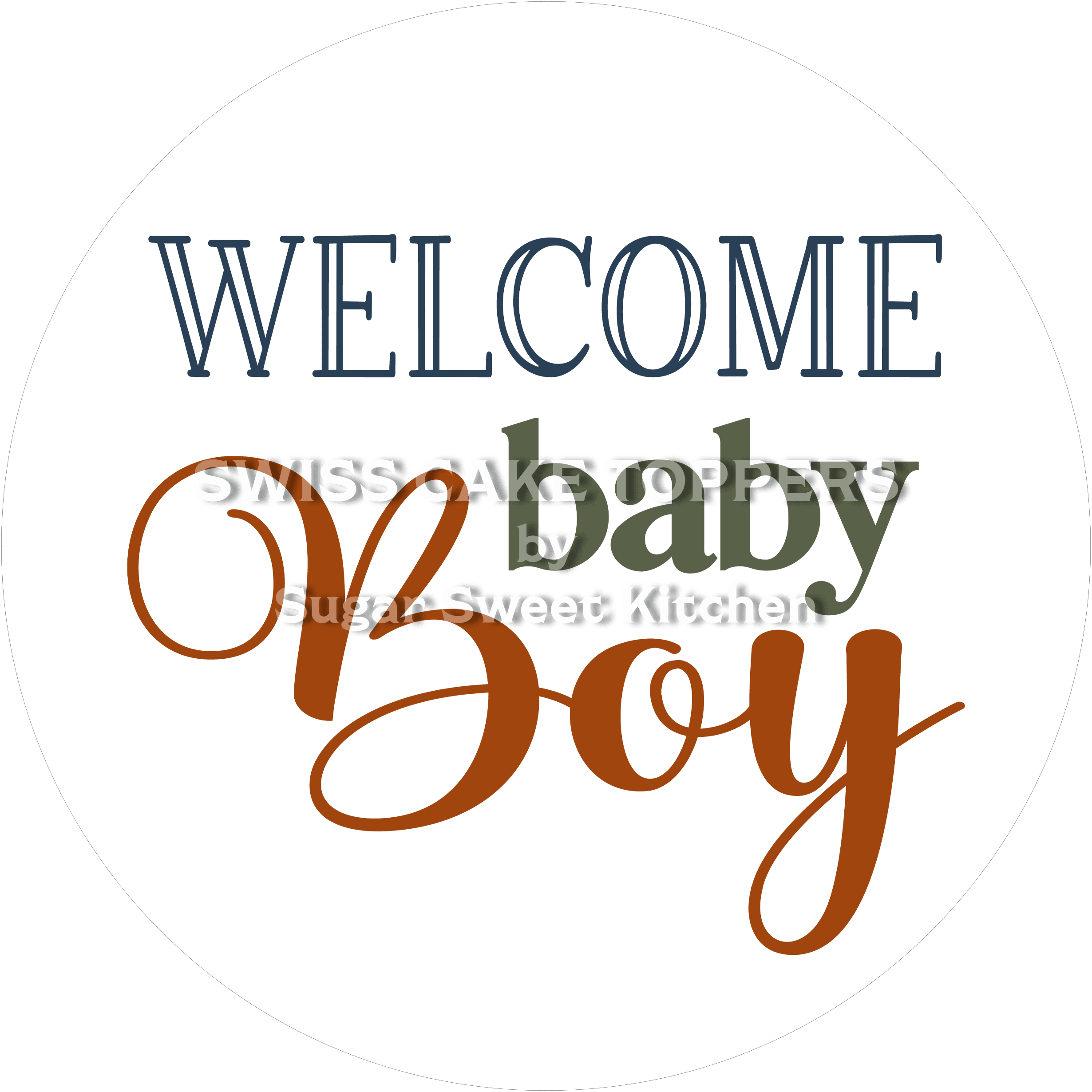 Süsser Tortenaufleger - It’s a Boy4 - personalisierbar - Fondant- Torten- & Cupcakeaufleger Sugar Sweet Kitchen