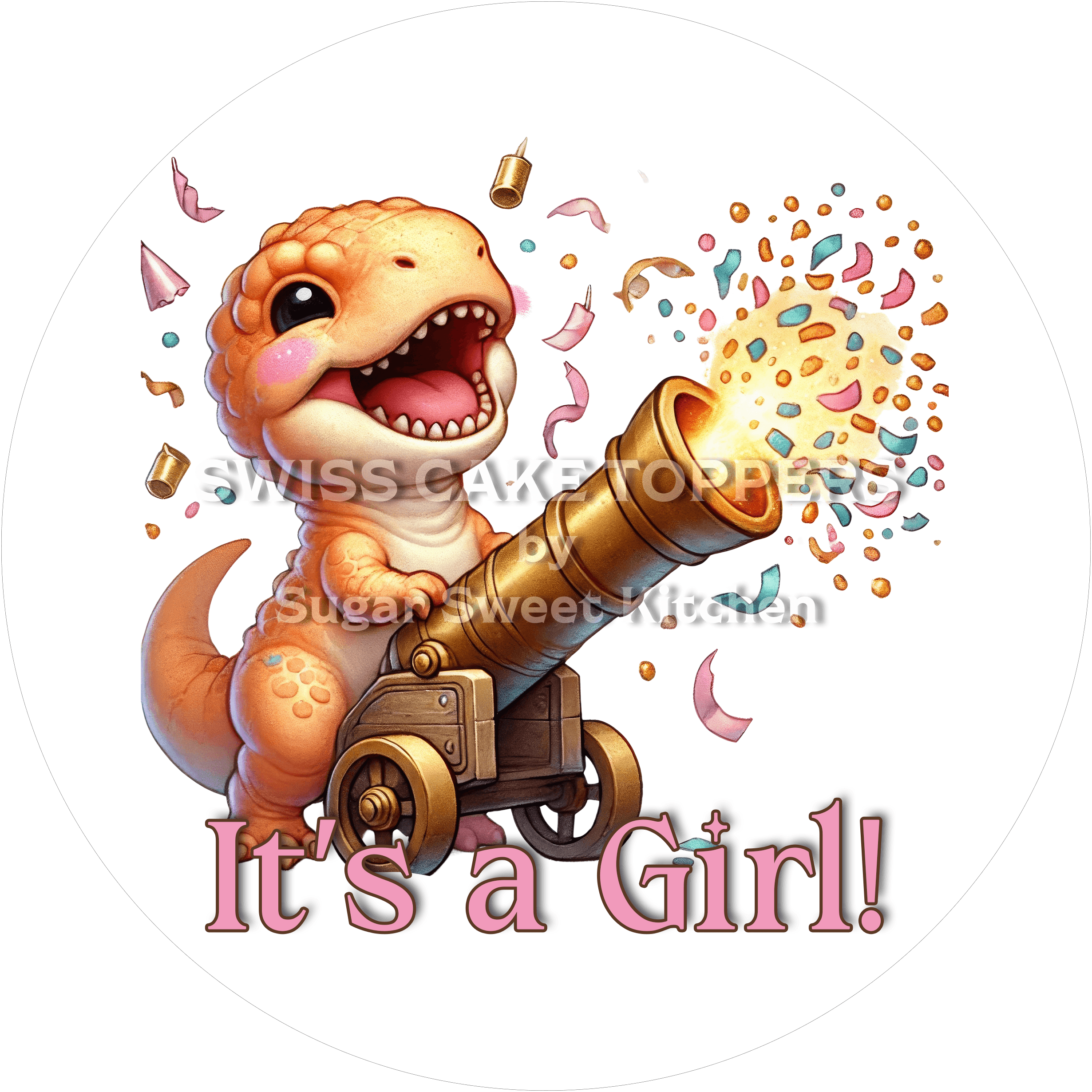 Süsser Tortenaufleger - It’s a Girl1 - personalisierbar - Fondant- Torten- & Cupcakeaufleger Sugar Sweet Kitchen
