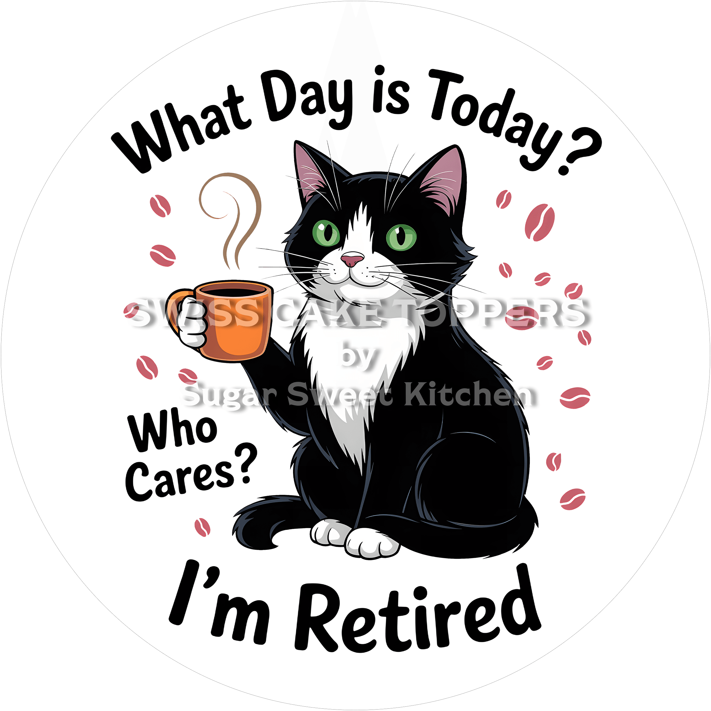 Süsser Tortenaufleger zur Pensionierung11 - personalisierbar - Fondant- Torten- & Cupcakeaufleger Sugar Sweet Kitchen