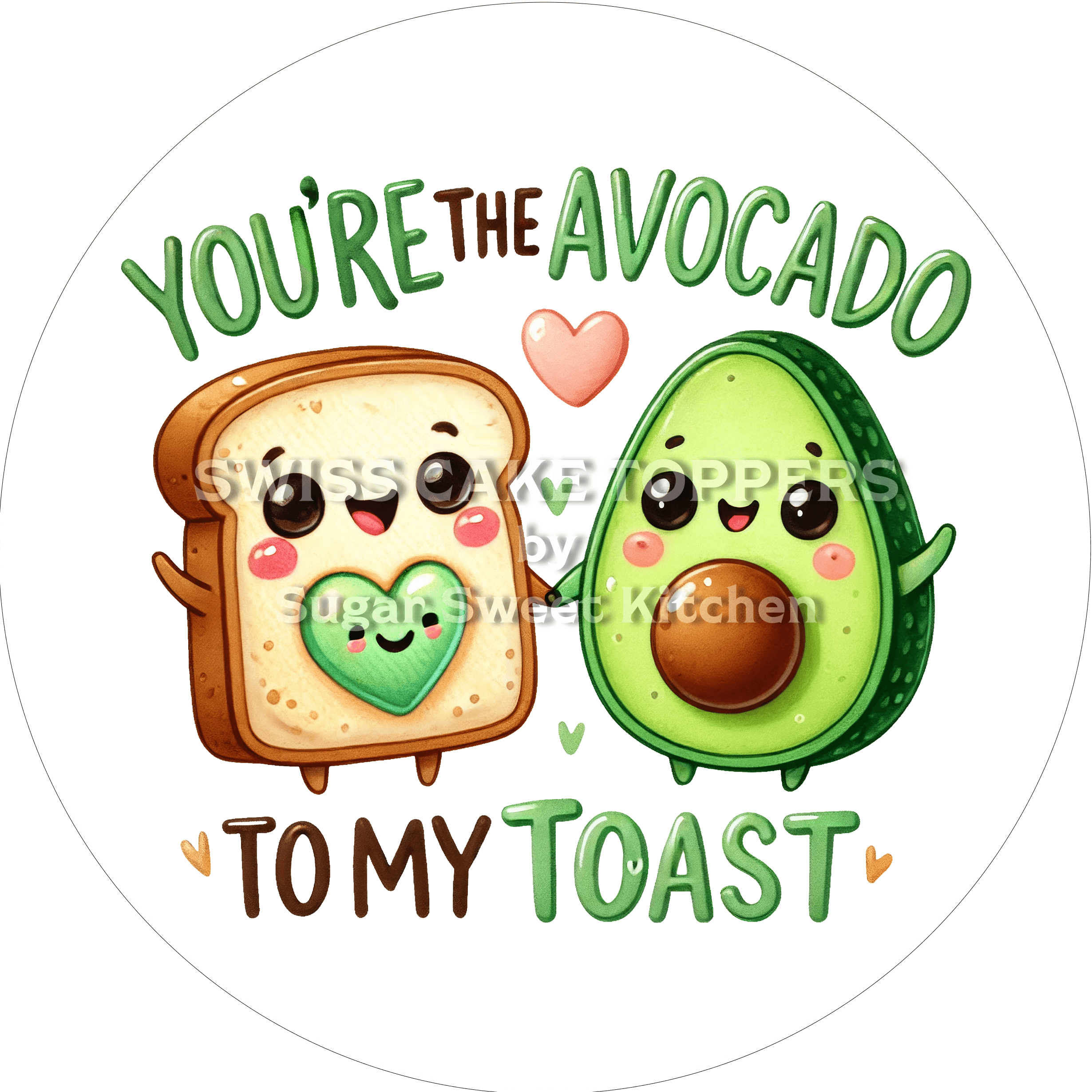 Süsser Valentins- Tortenaufleger LV2 - personalisierbar - Fondant- Torten- & Cupcakeaufleger Sugar Sweet Kitchen