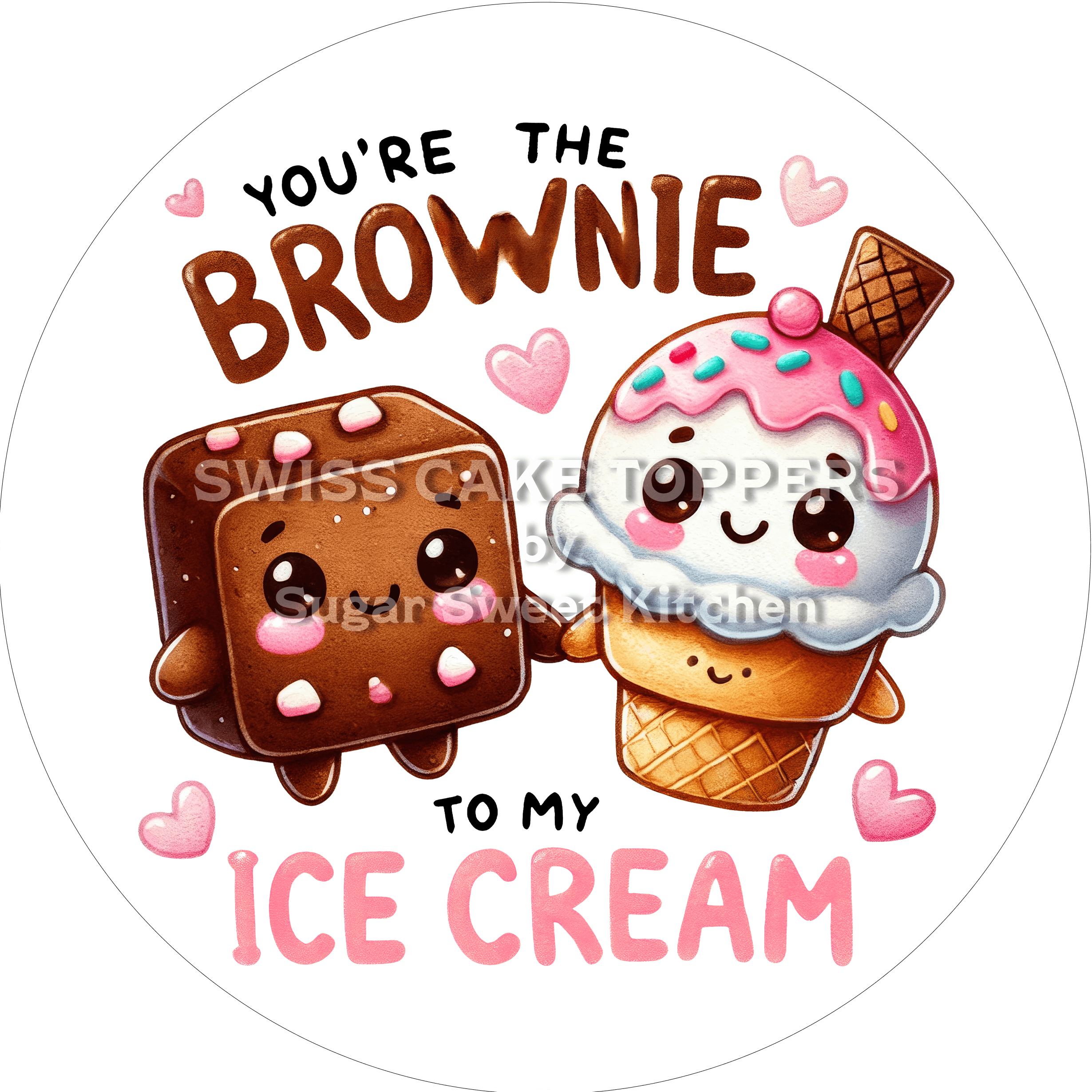 Süsser Valentins- Tortenaufleger LV3 - personalisierbar - Fondant- Torten- & Cupcakeaufleger Sugar Sweet Kitchen