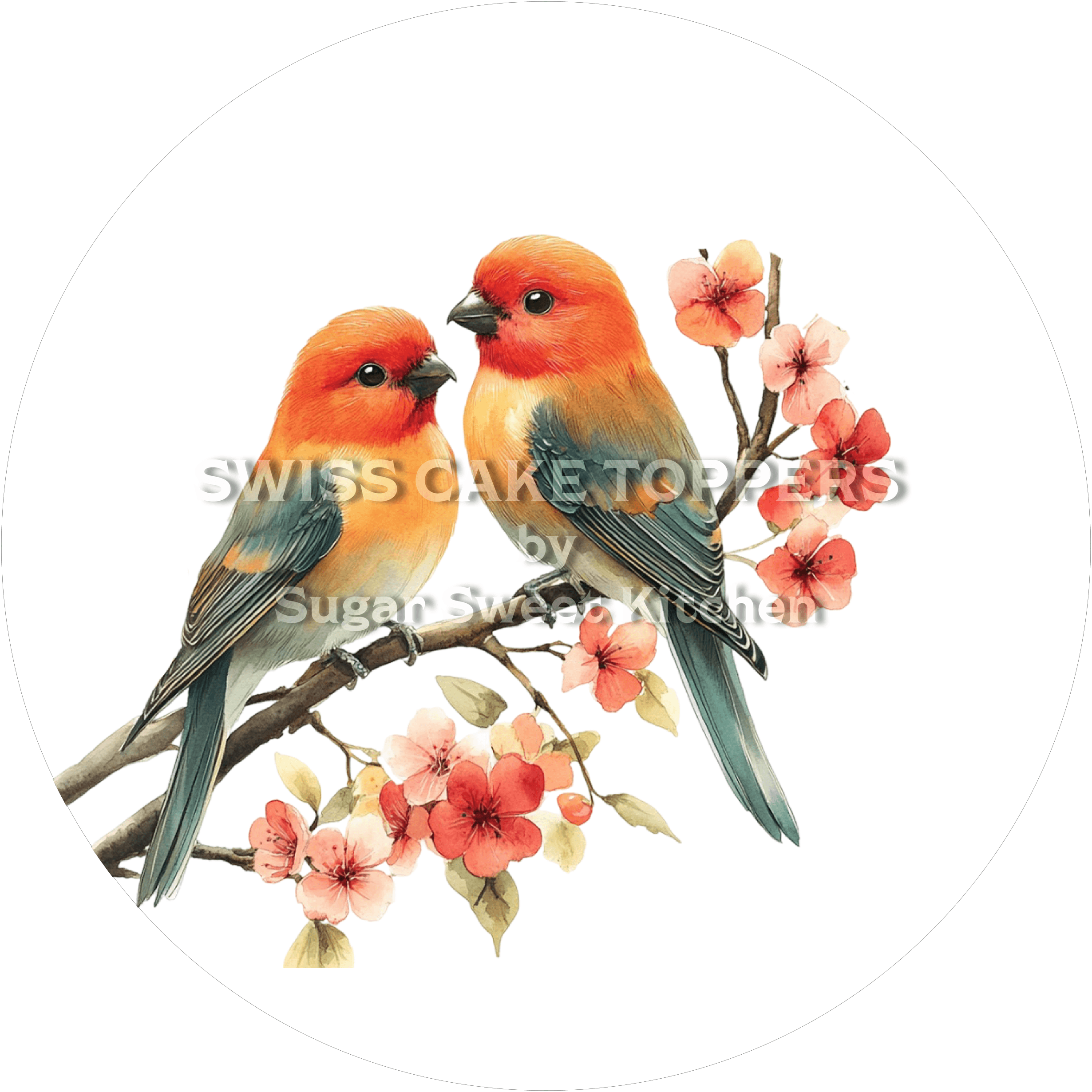 Süsser Vogel-Tortenaufleger1 - personalisierbar - Fondant- Torten- & Cupcakeaufleger Sugar Sweet Kitchen