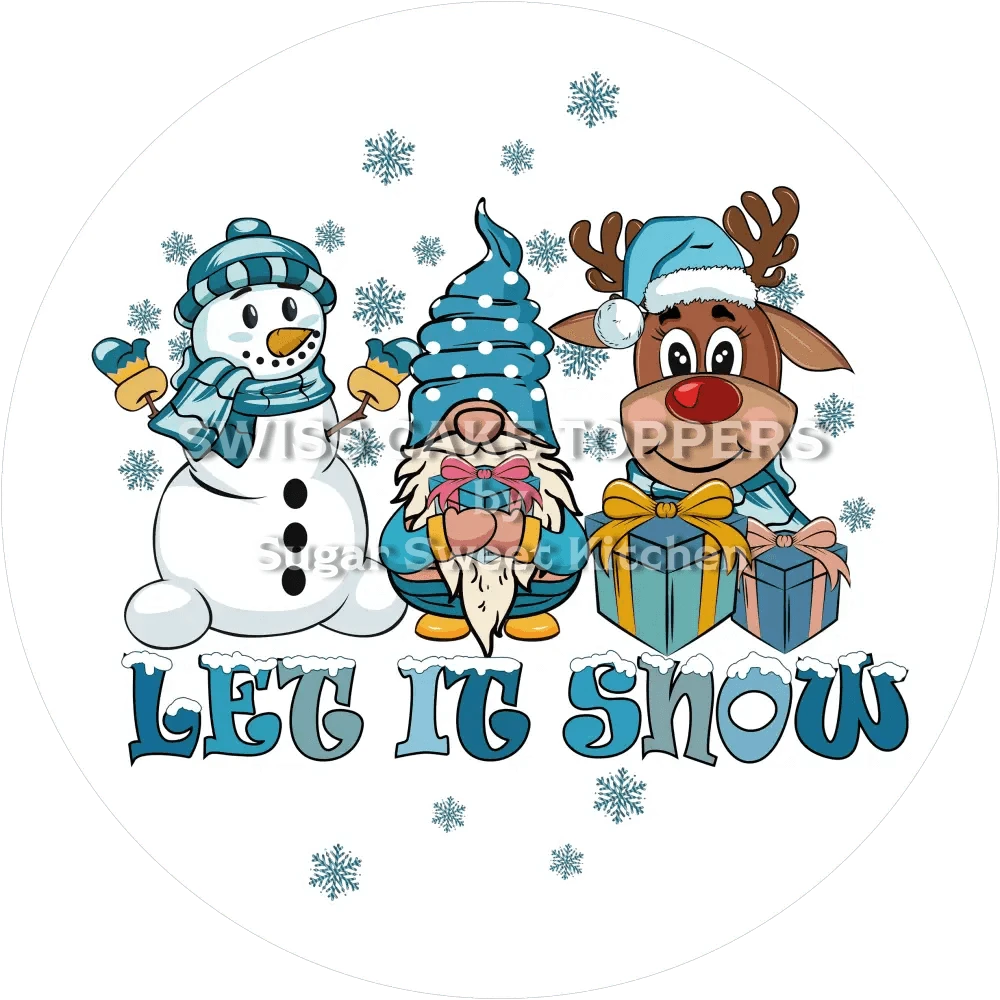 Süsser Winter-Tortenaufleger2 - personalisierbar - Fondant- Torten- & Cupcakeaufleger Sugar Sweet Kitchen