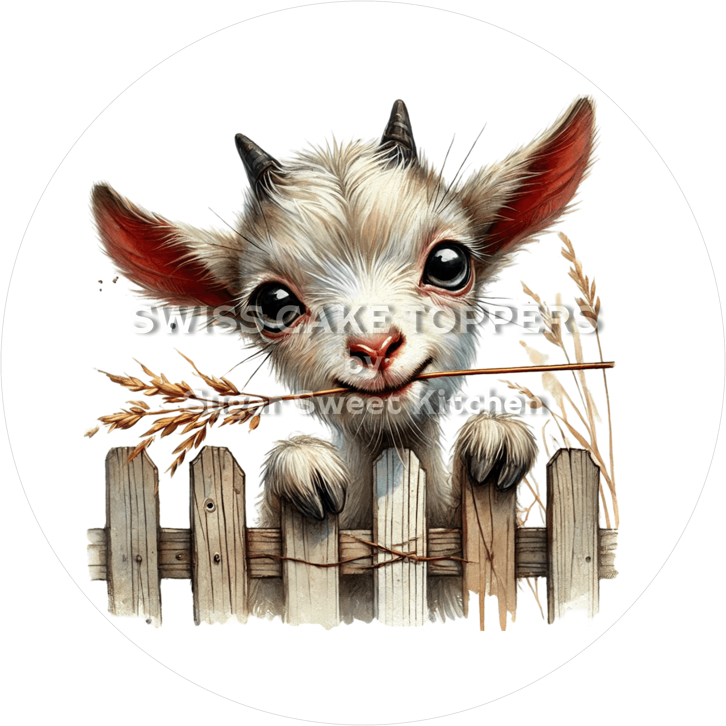 Süsser Ziegen-Tortenaufleger3 - personalisierbar - Fondant- Torten- & Cupcakeaufleger Sugar Sweet Kitchen