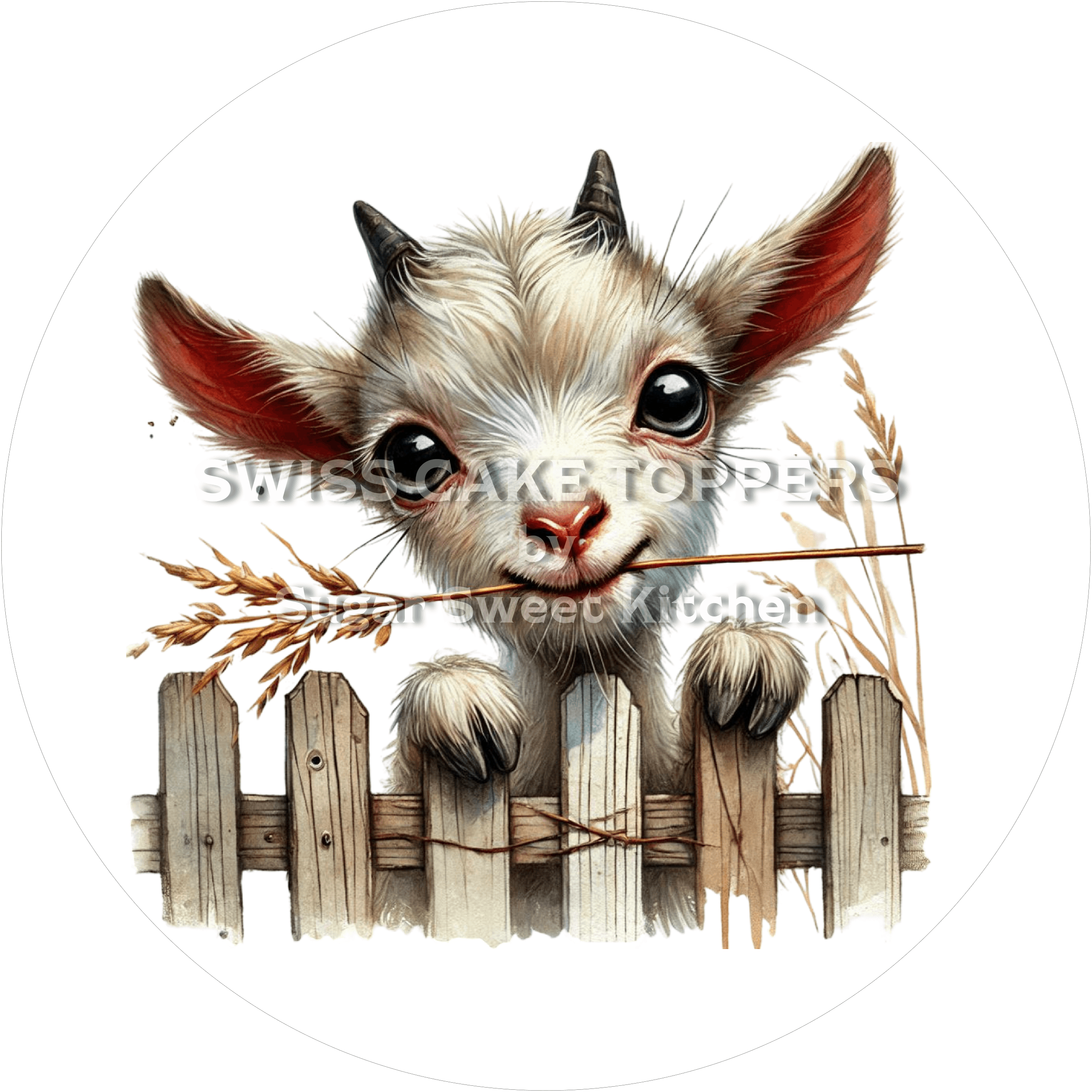 Süsser Ziegen-Tortenaufleger3 - personalisierbar - Fondant- Torten- & Cupcakeaufleger Sugar Sweet Kitchen