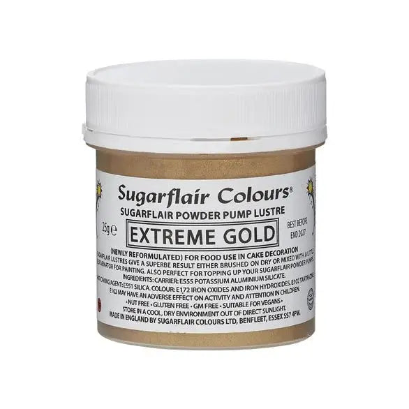 Sugarflair Extrem Gold Glitzer-Puder 25 gr. - Lebensmittelfarben Sugar Sweet Kitchen