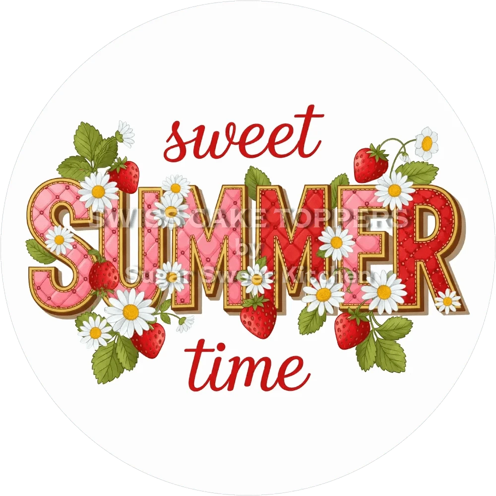 Summer Time-Tortenaufleger2 - personalisierbar - Fondant- Torten- & Cupcakeaufleger Sugar Sweet Kitchen