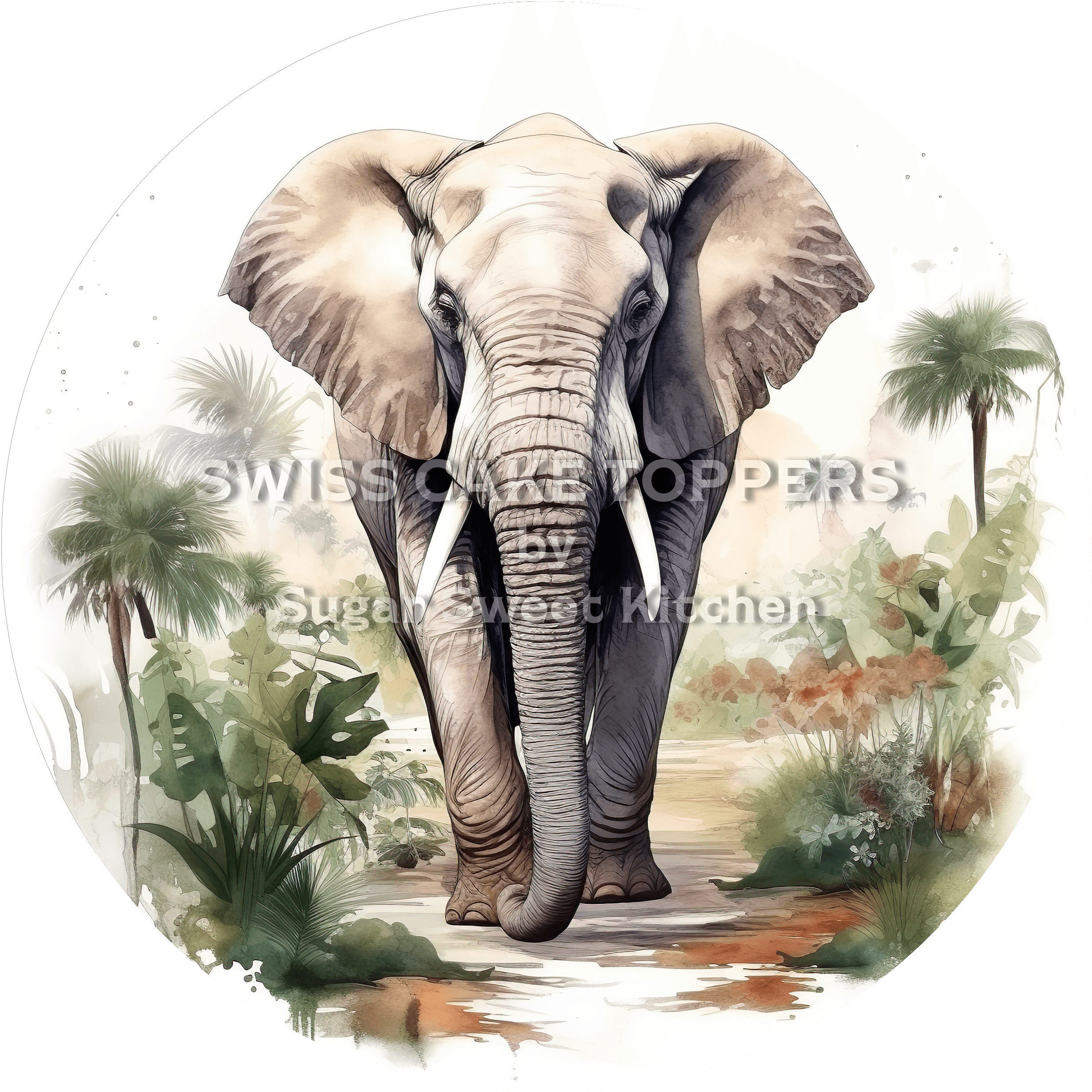 Superschöner Elefanten-Tortenaufleger5 - personalisierbar - Fondant- Torten- & Cupcakeaufleger Sugar Sweet Kitchen