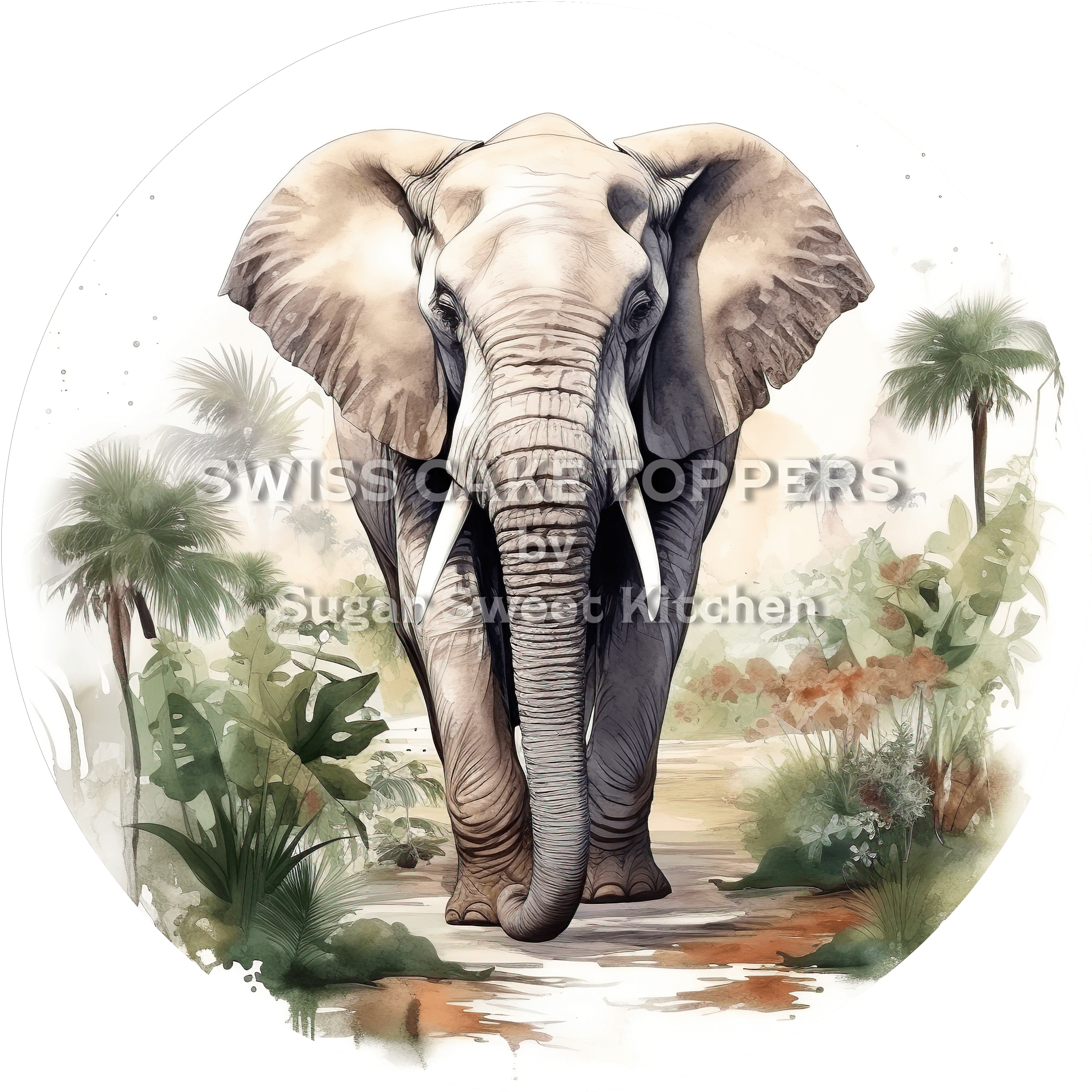 Superschöner Elefanten-Tortenaufleger5 - personalisierbar - Fondant- Torten- & Cupcakeaufleger Sugar Sweet Kitchen