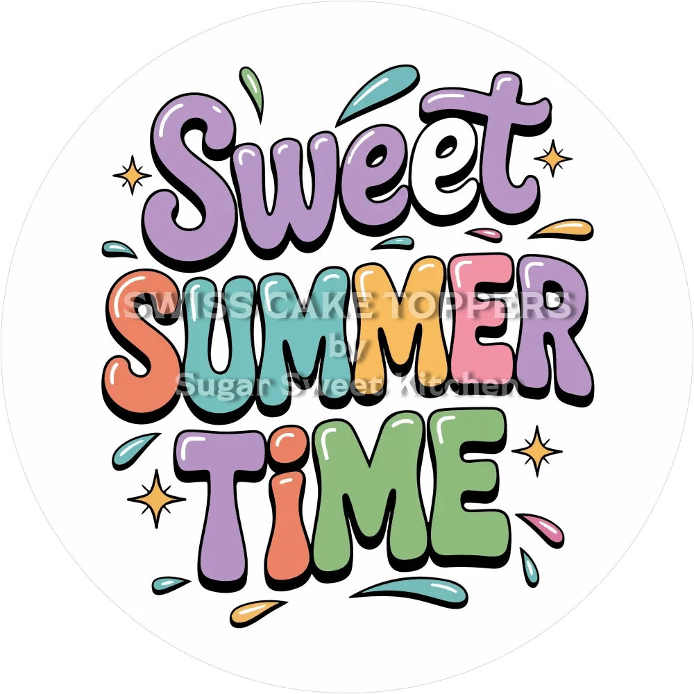 Sweet Summer Time-Tortenaufleger5 - personalisierbar - Fondant- Torten- & Cupcakeaufleger Sugar Kitchen