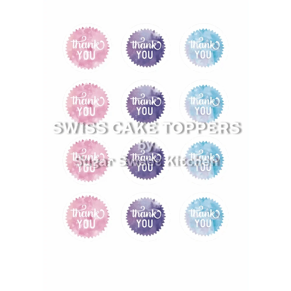 Thank You-Tortenaufleger11 - personalisierbar - Fondant- Torten- & Cupcakeaufleger Sugar Sweet Kitchen