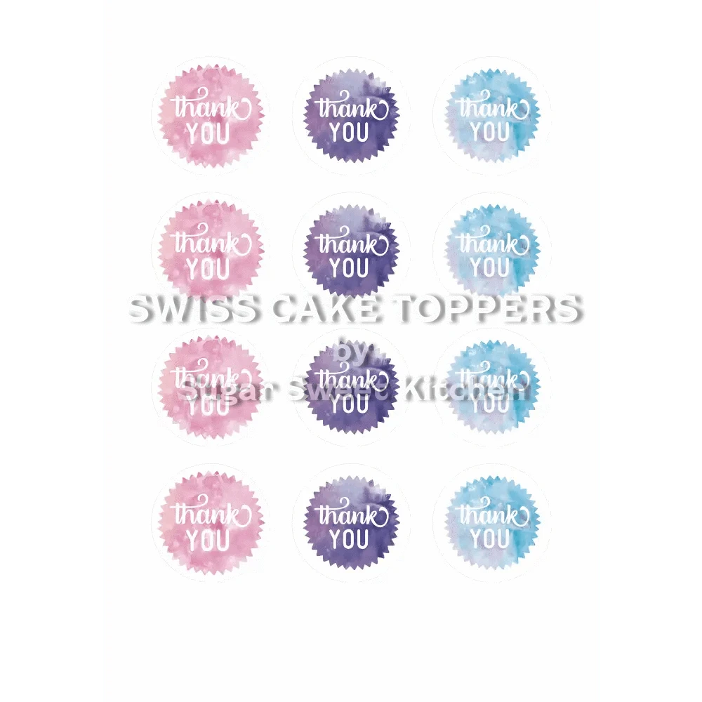 Thank You-Tortenaufleger11 - personalisierbar - Fondant- Torten- & Cupcakeaufleger Sugar Sweet Kitchen