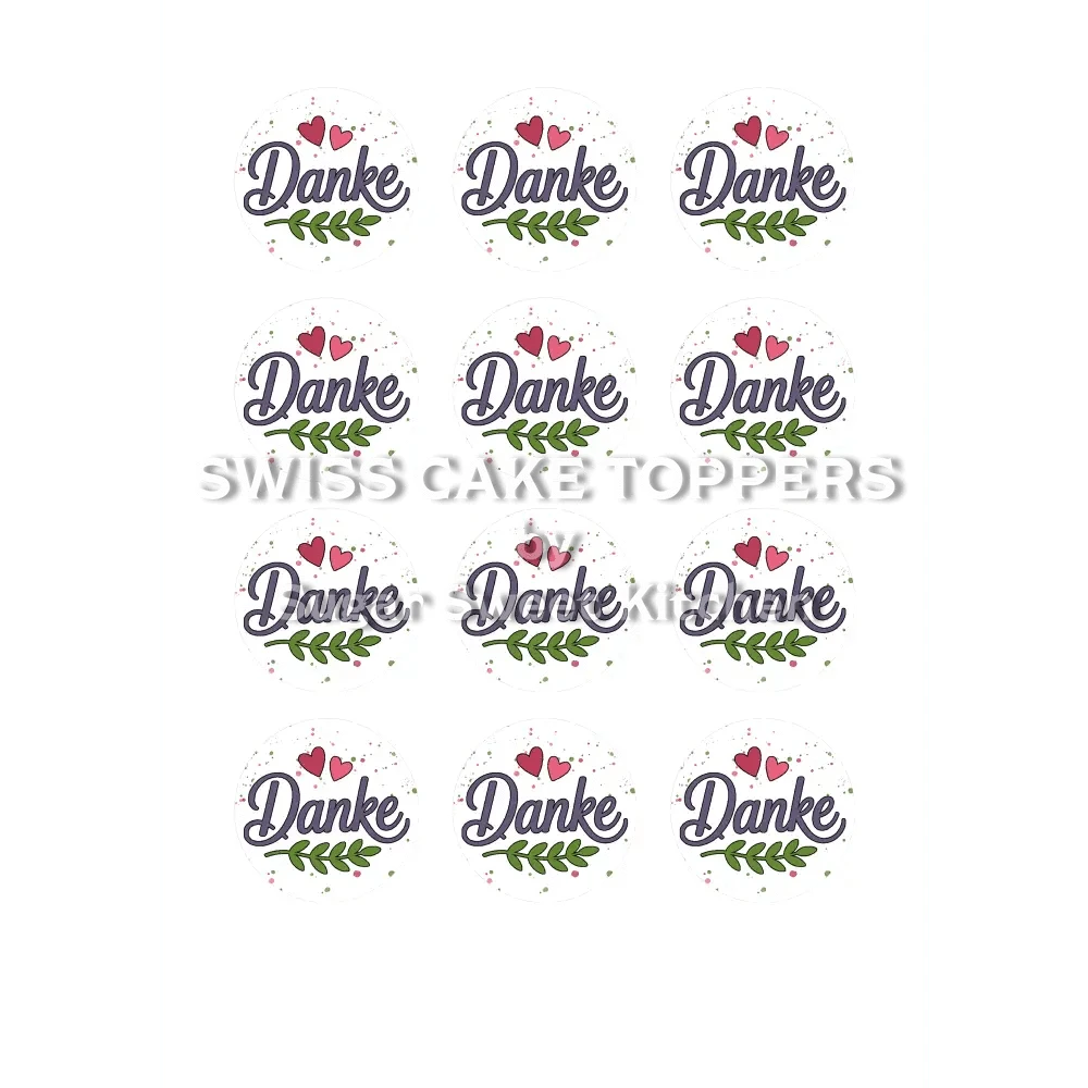 Thank You-Tortenaufleger7 - personalisierbar - Fondant- Torten- & Cupcakeaufleger Sugar Sweet Kitchen