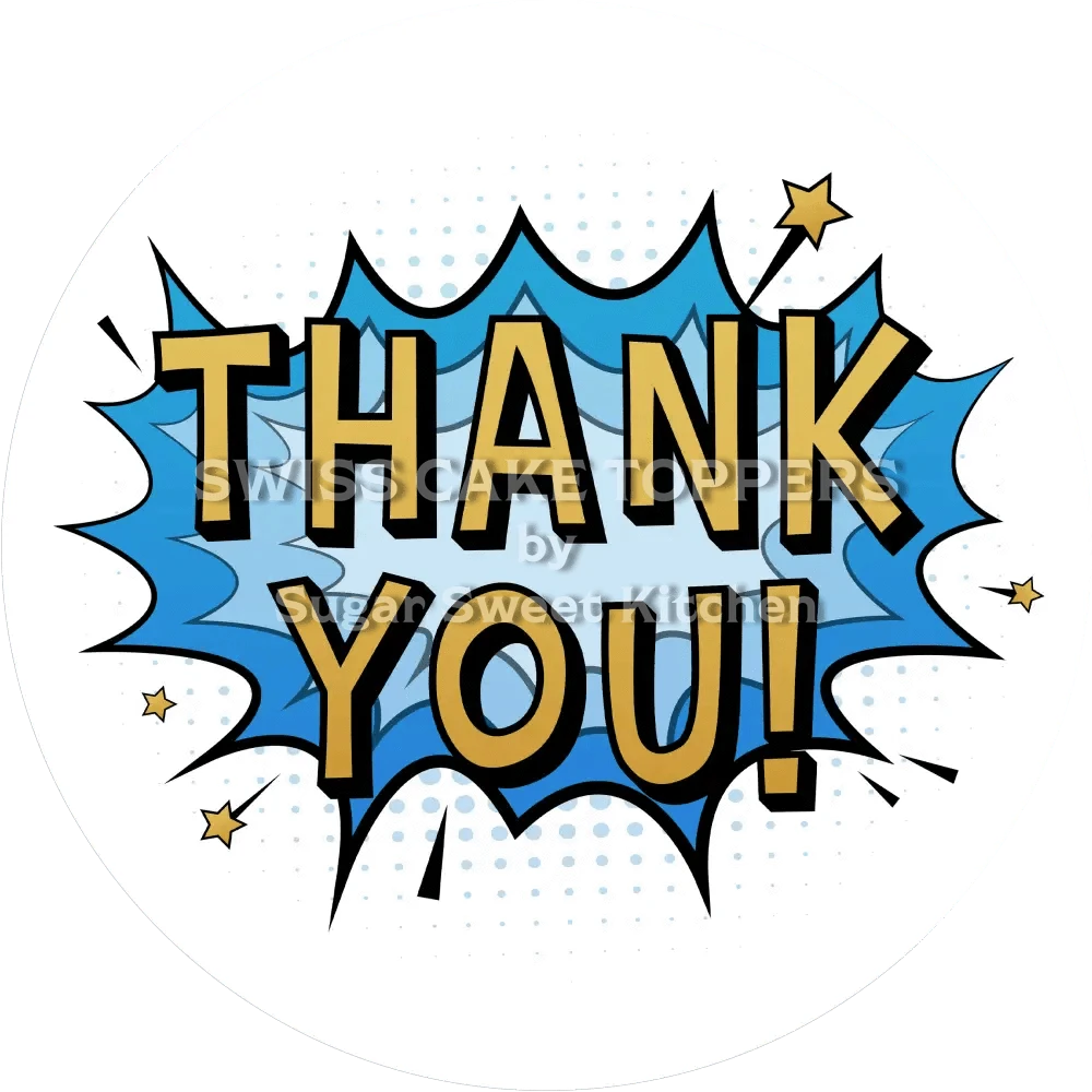 Thank You-Tortenaufleger8 - personalisierbar - Fondant- Torten- & Cupcakeaufleger Sugar Sweet Kitchen