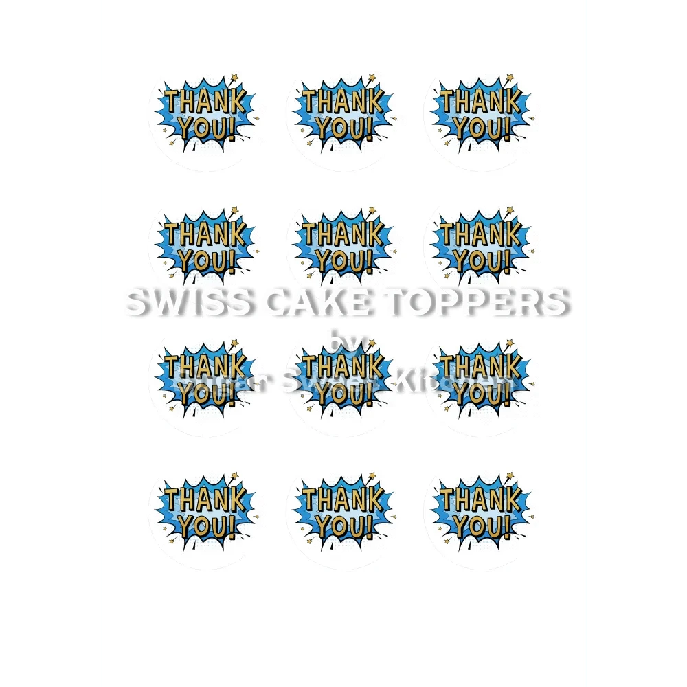 Thank You-Tortenaufleger8 - personalisierbar - Fondant- Torten- & Cupcakeaufleger Sugar Sweet Kitchen