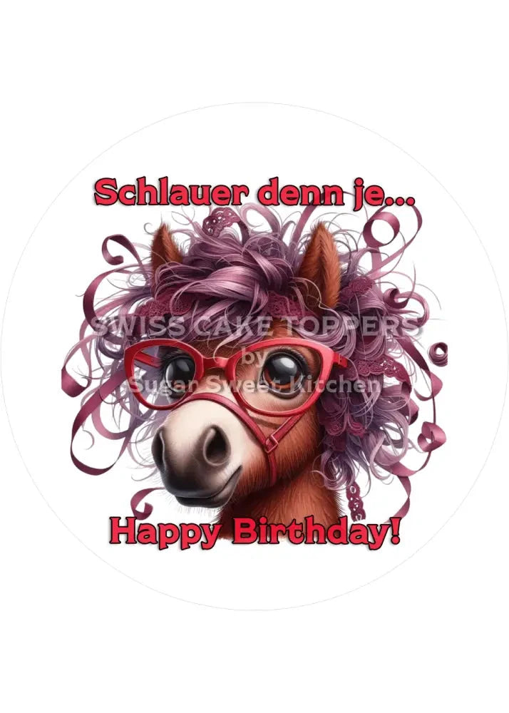 Tier-Geburtstags-Tortenaufleger Horse17 - personalisierbar - Fondant- Torten- & Cupcakeaufleger Sugar Sweet Kitchen