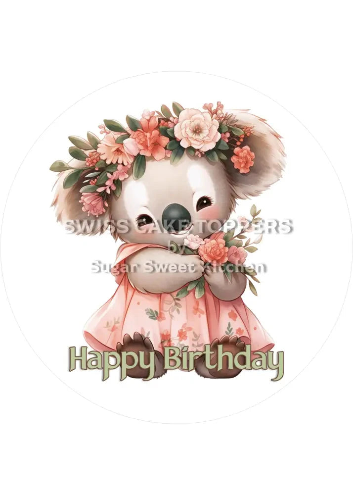 Tier-Geburtstags-Tortenaufleger Koala5 - personalisierbar - Fondant- Torten- & Cupcakeaufleger Sugar Sweet Kitchen