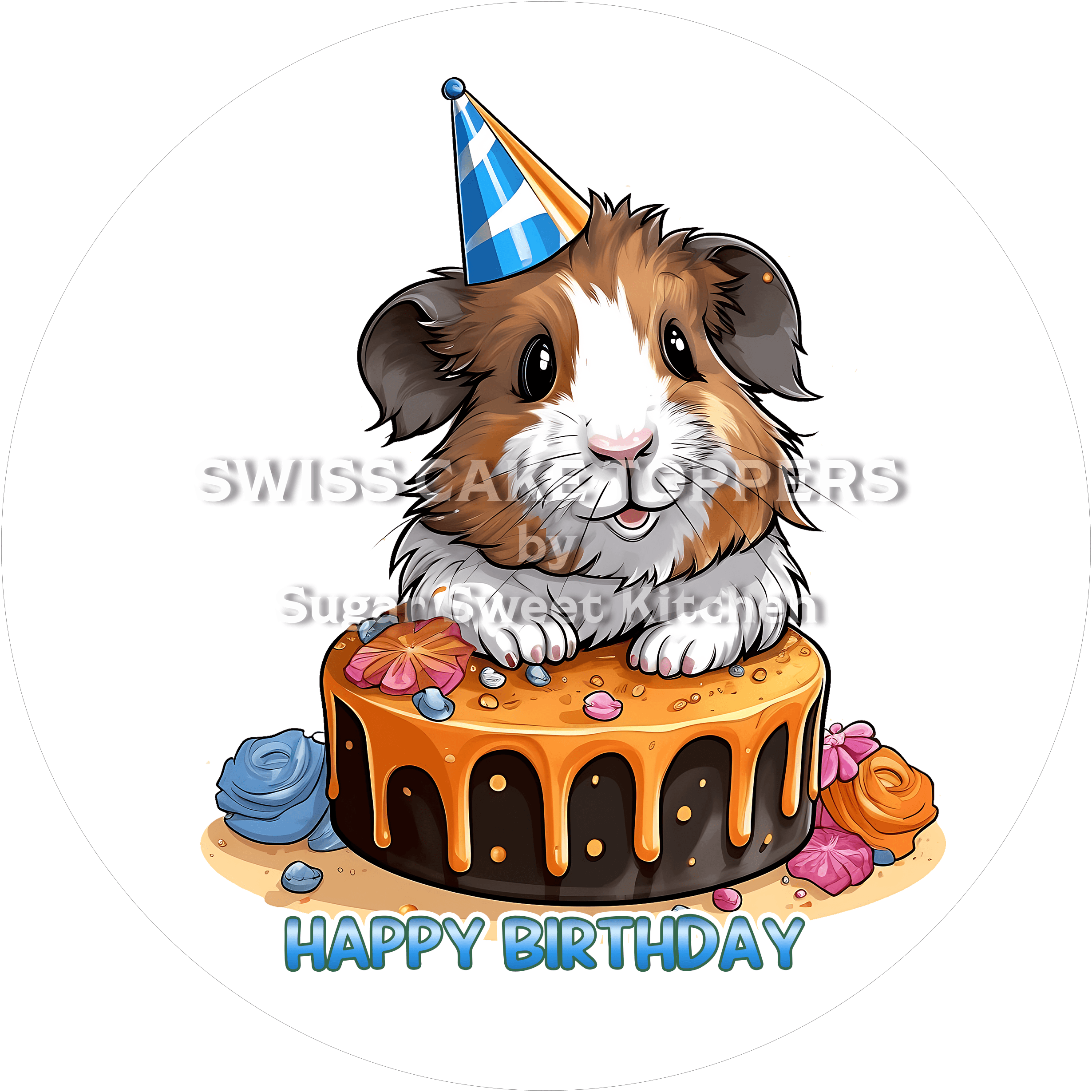 Tier-Tortenaufleger Meerschweinchen5 - personalisierbar - Fondant- Torten- & Cupcakeaufleger Sugar Sweet Kitchen