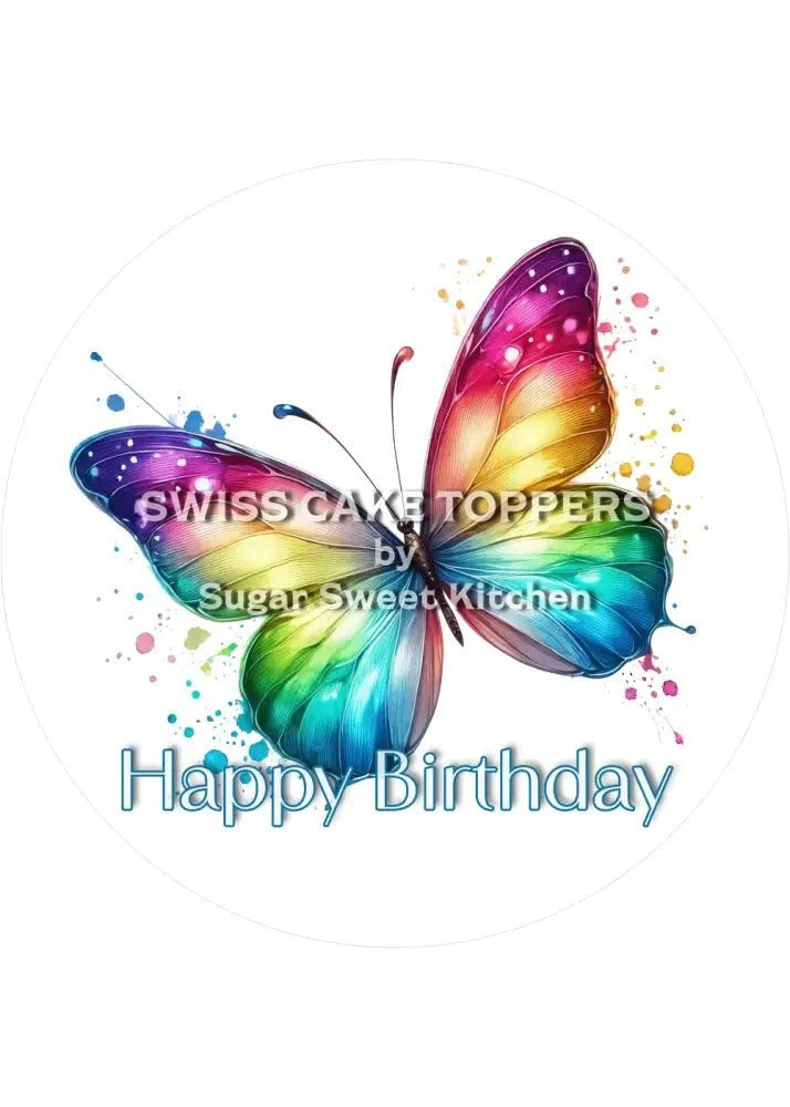 Tier-Tortenaufleger Schmetterling1 - personalisierbar - Fondant- Torten- & Cupcakeaufleger Sugar Sweet Kitchen