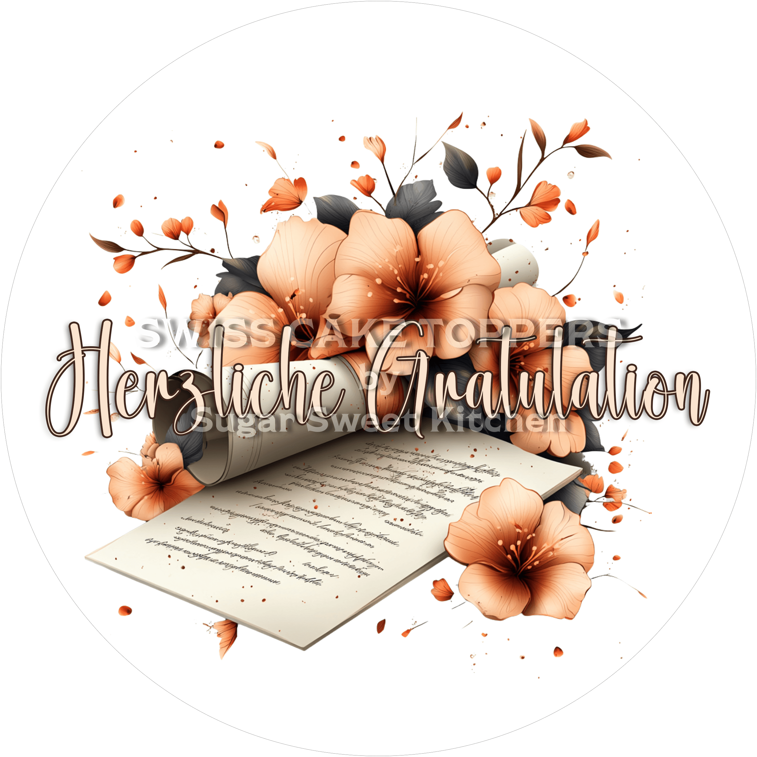 Tolle Abschluss- & Prüfungs-Tortenaufleger1 - personalisierbar - Fondant- Torten- Cupcakeaufleger Sugar Sweet Kitchen