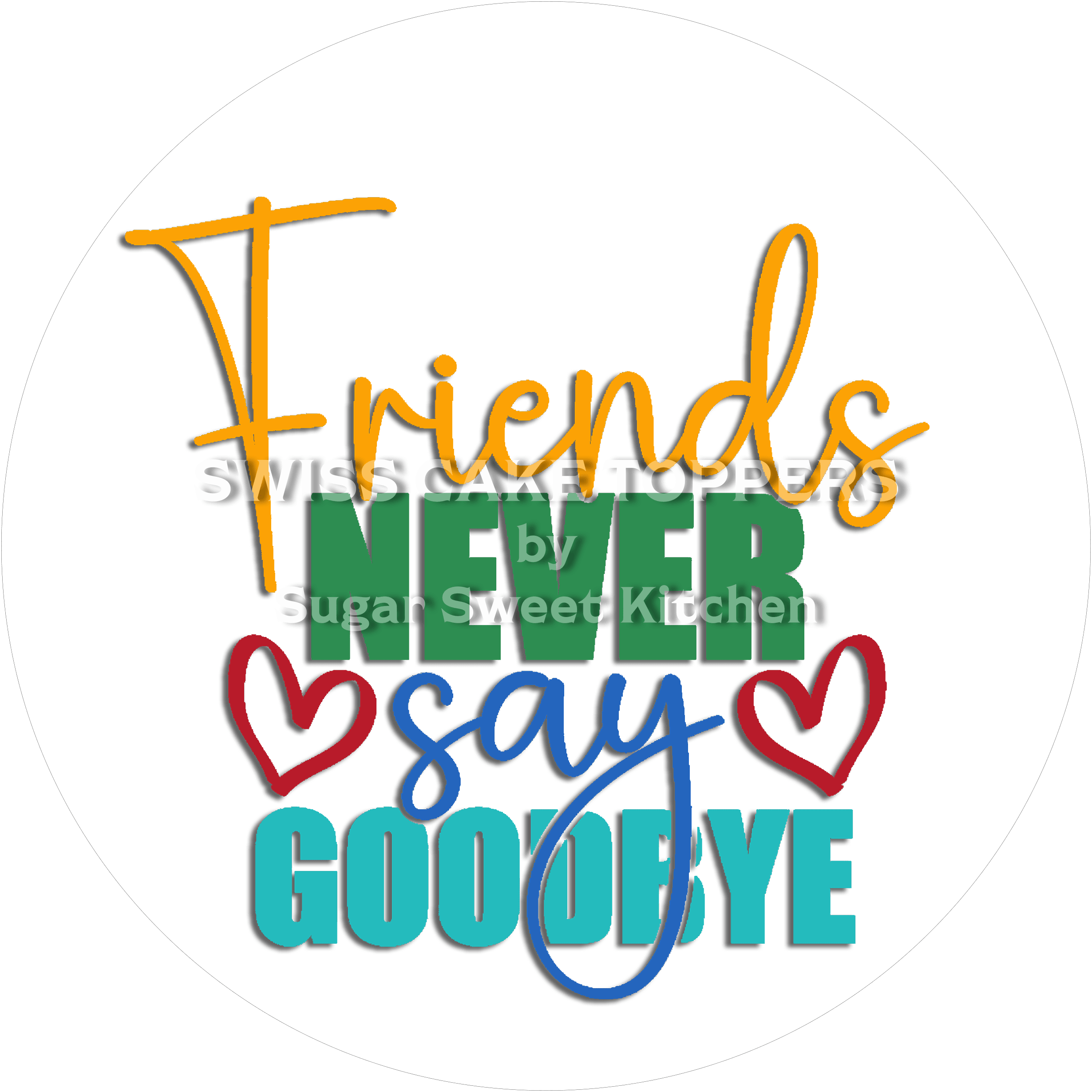 Toller Abschieds Tortenaufleger - Bye1 - personalisierbar - Fondant- Torten- & Cupcakeaufleger Sugar Sweet Kitchen