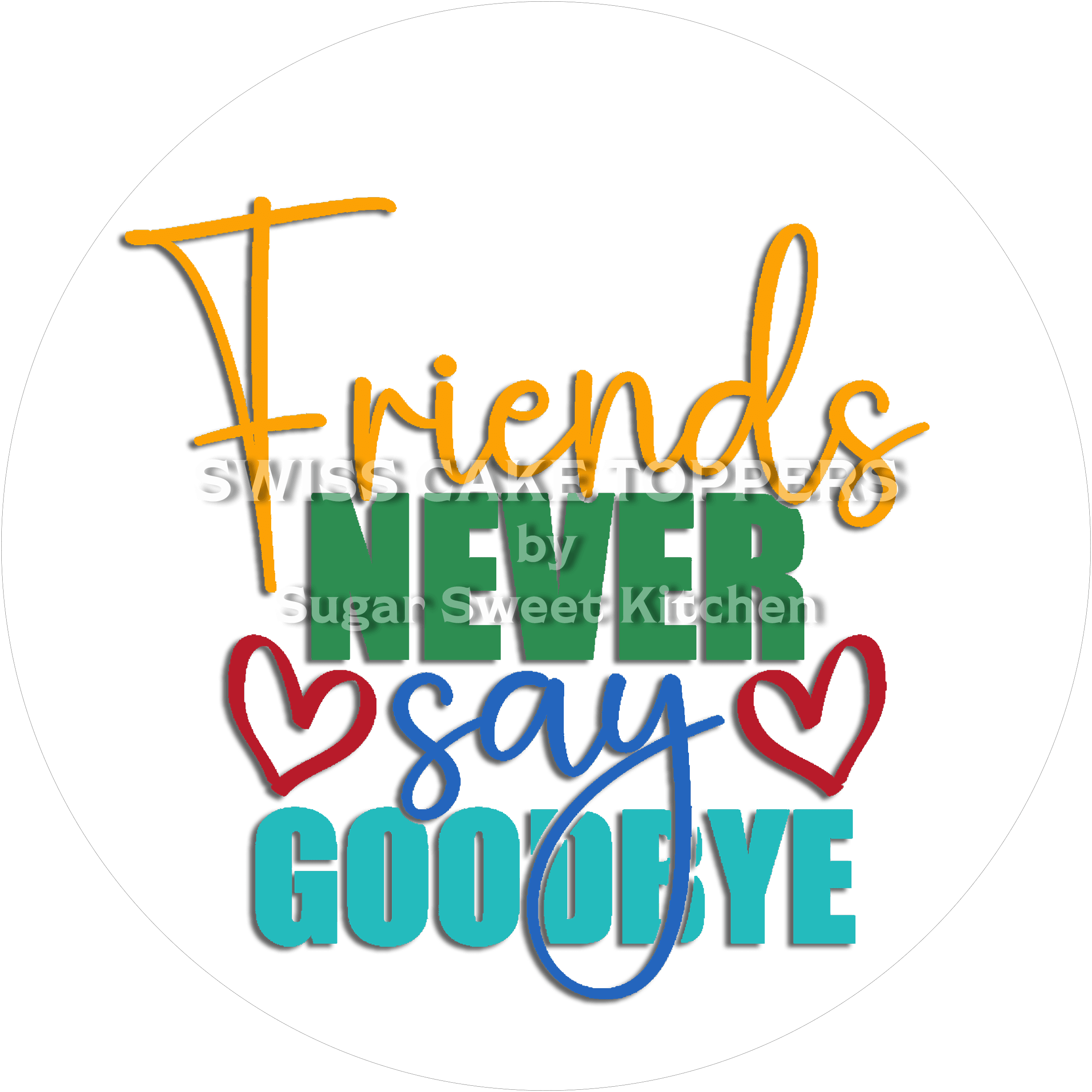 Toller Abschieds Tortenaufleger - Bye1 - personalisierbar - Fondant- Torten- & Cupcakeaufleger Sugar Sweet Kitchen