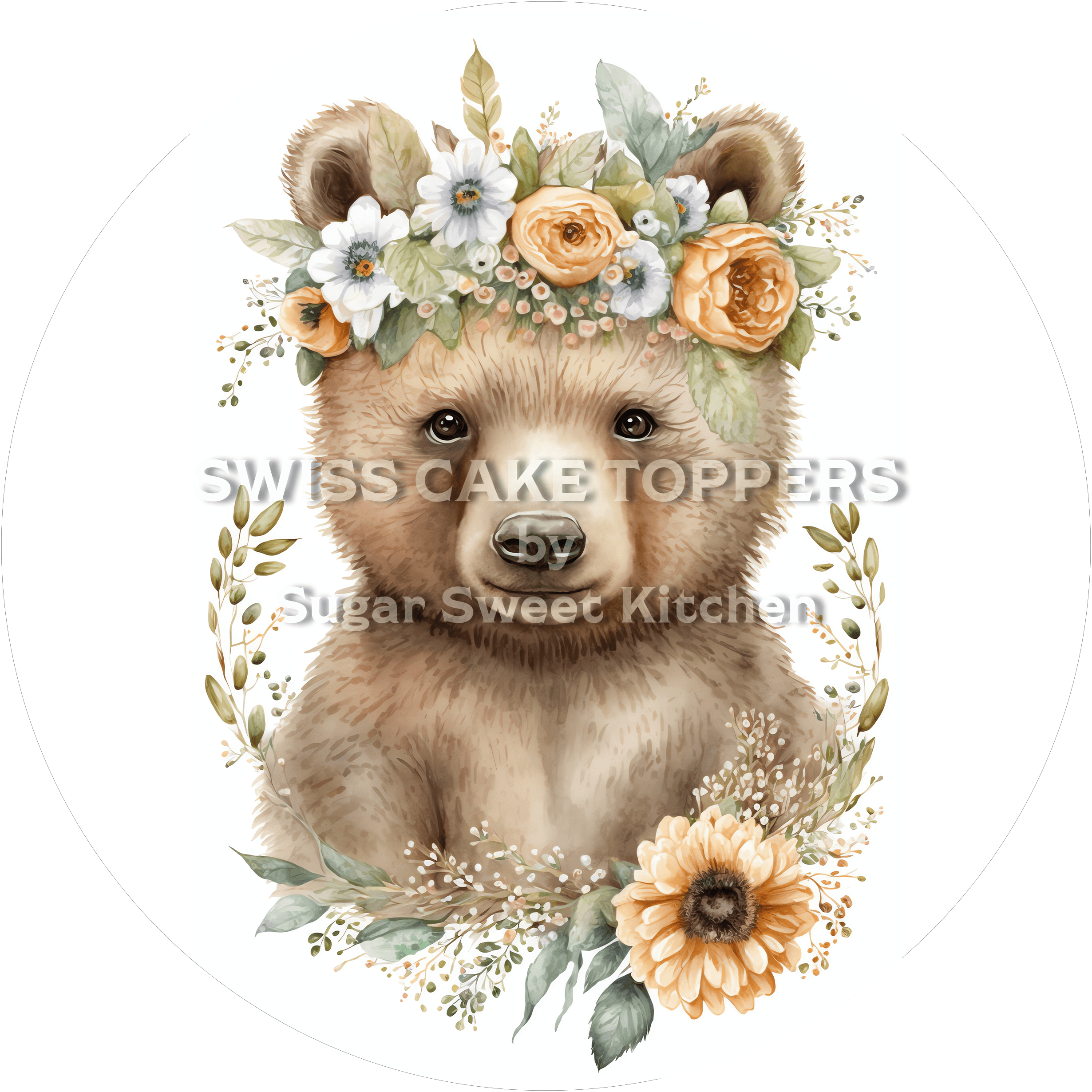 Toller Bären-Tortenaufleger3 - personalisierbar - Fondant- Torten- & Cupcakeaufleger Sugar Sweet Kitchen