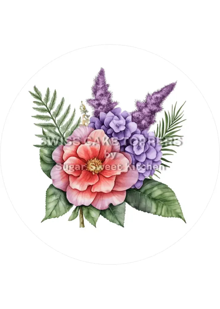 Toller Blumen-Tortenaufleger13 - personalisierbar - Fondant- Torten- & Cupcakeaufleger Sugar Sweet Kitchen