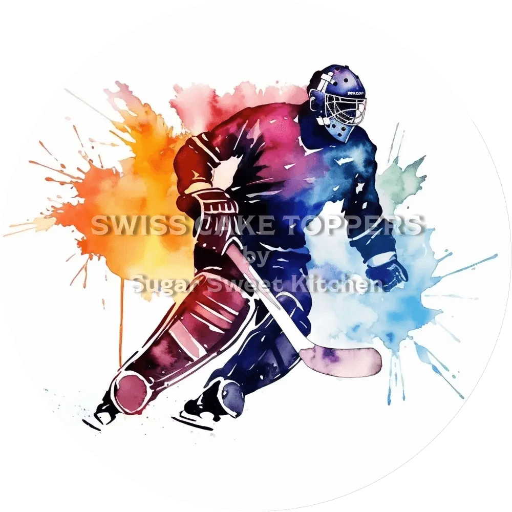 Toller Eishockey-Tortenaufleger1 - personalisierbar - Fondant- Torten- & Cupcakeaufleger Sugar Sweet Kitchen