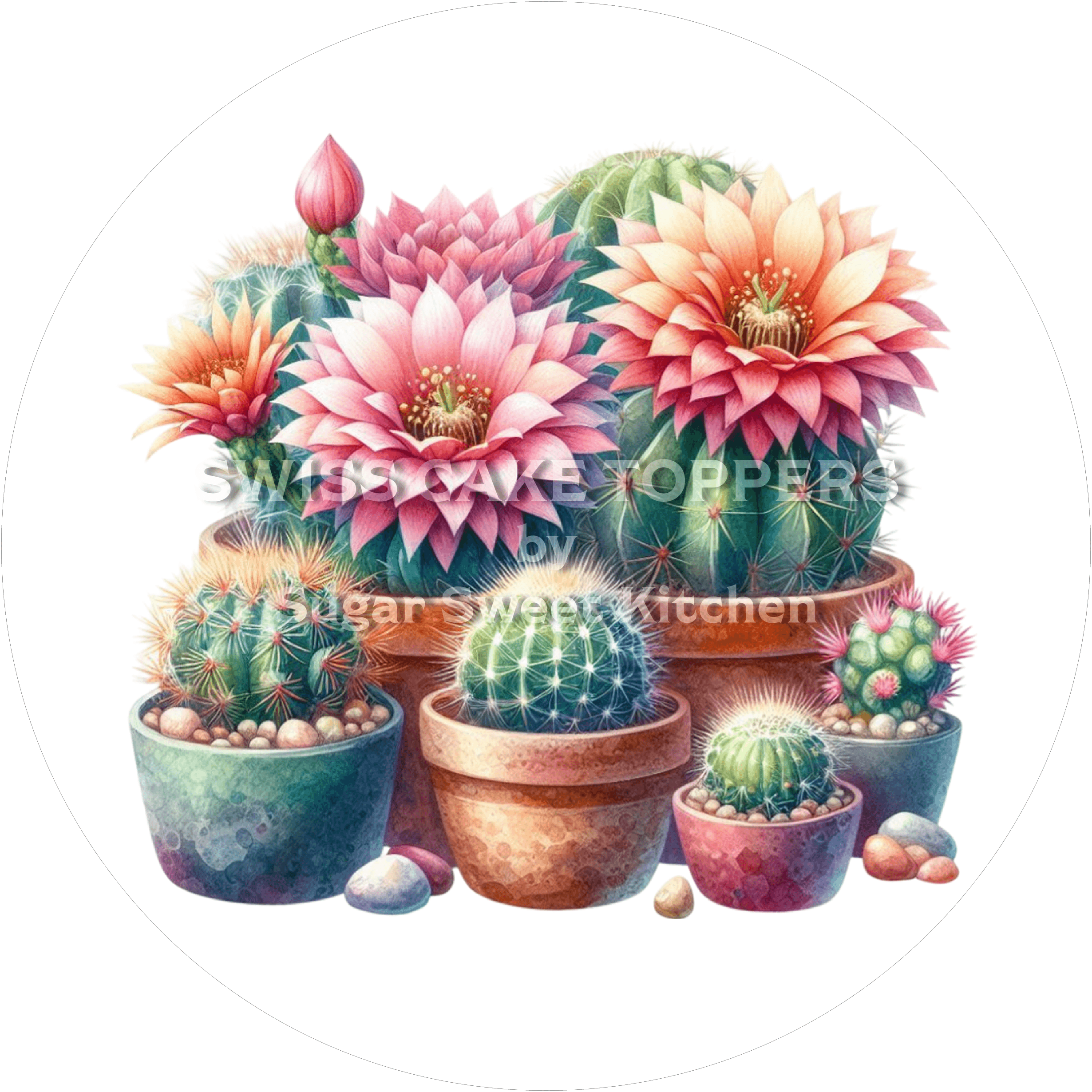 Toller Kakteen-Tortenaufleger2 - personalisierbar - Fondant- Torten- & Cupcakeaufleger Sugar Sweet Kitchen
