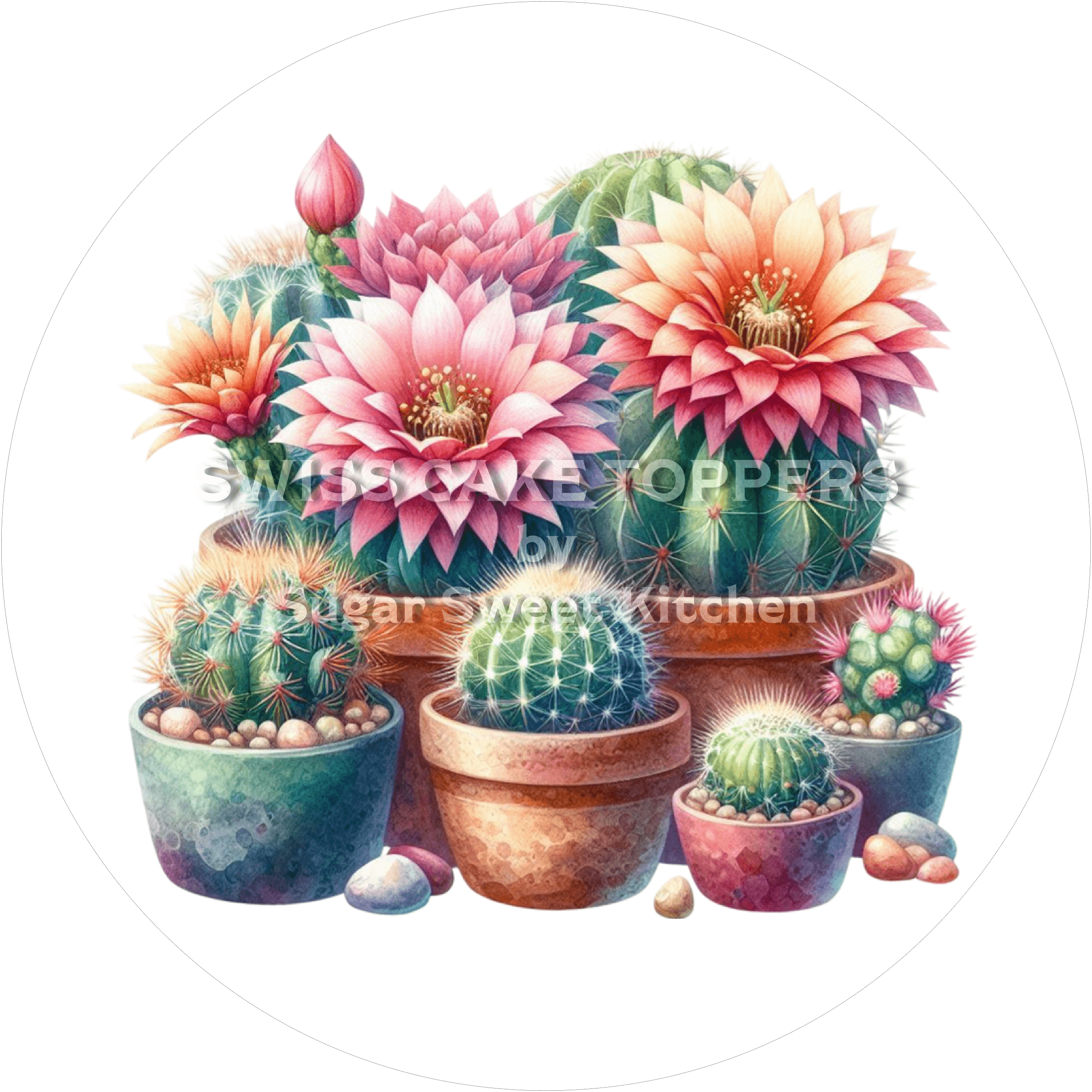 Toller Kakteen-Tortenaufleger2 - personalisierbar - Fondant- Torten- & Cupcakeaufleger Sugar Sweet Kitchen