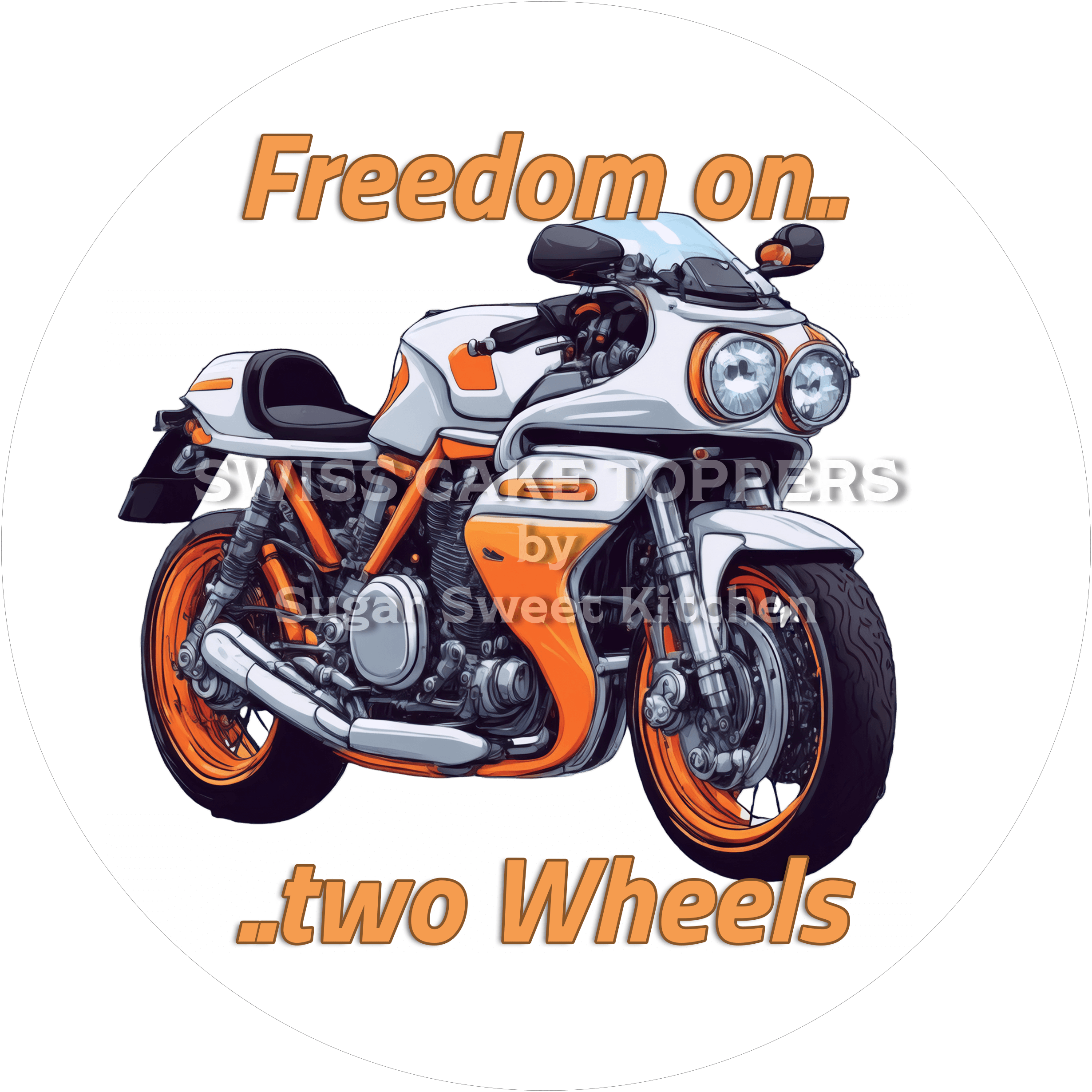 Toller Motorrad-Tortenaufleger4 - personalisierbar - Fondant- Torten- & Cupcakeaufleger Sugar Sweet Kitchen