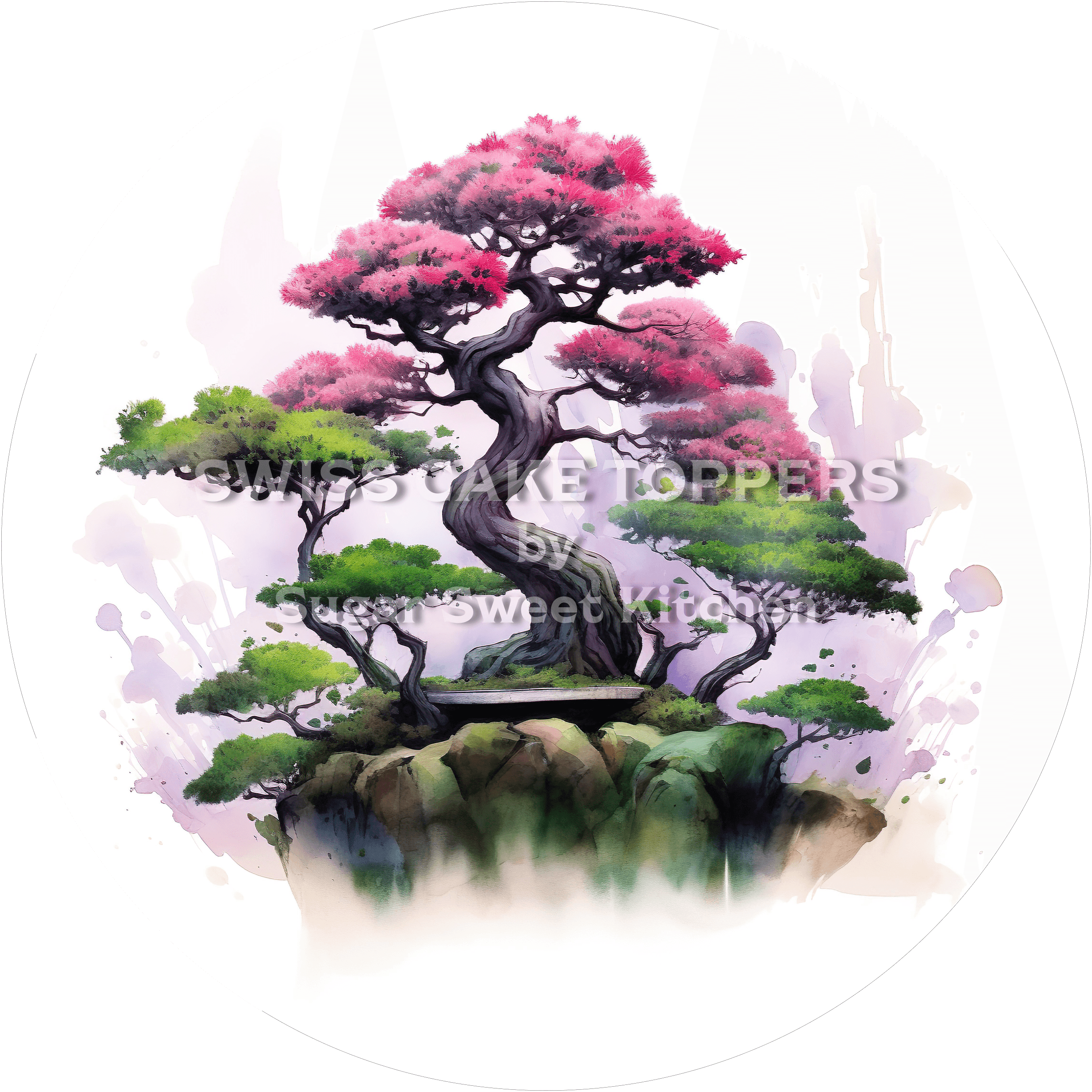 Toller Tortenaufleger mit Bäumen9 - personalisierbar - Fondant- Torten- & Cupcakeaufleger Sugar Sweet Kitchen