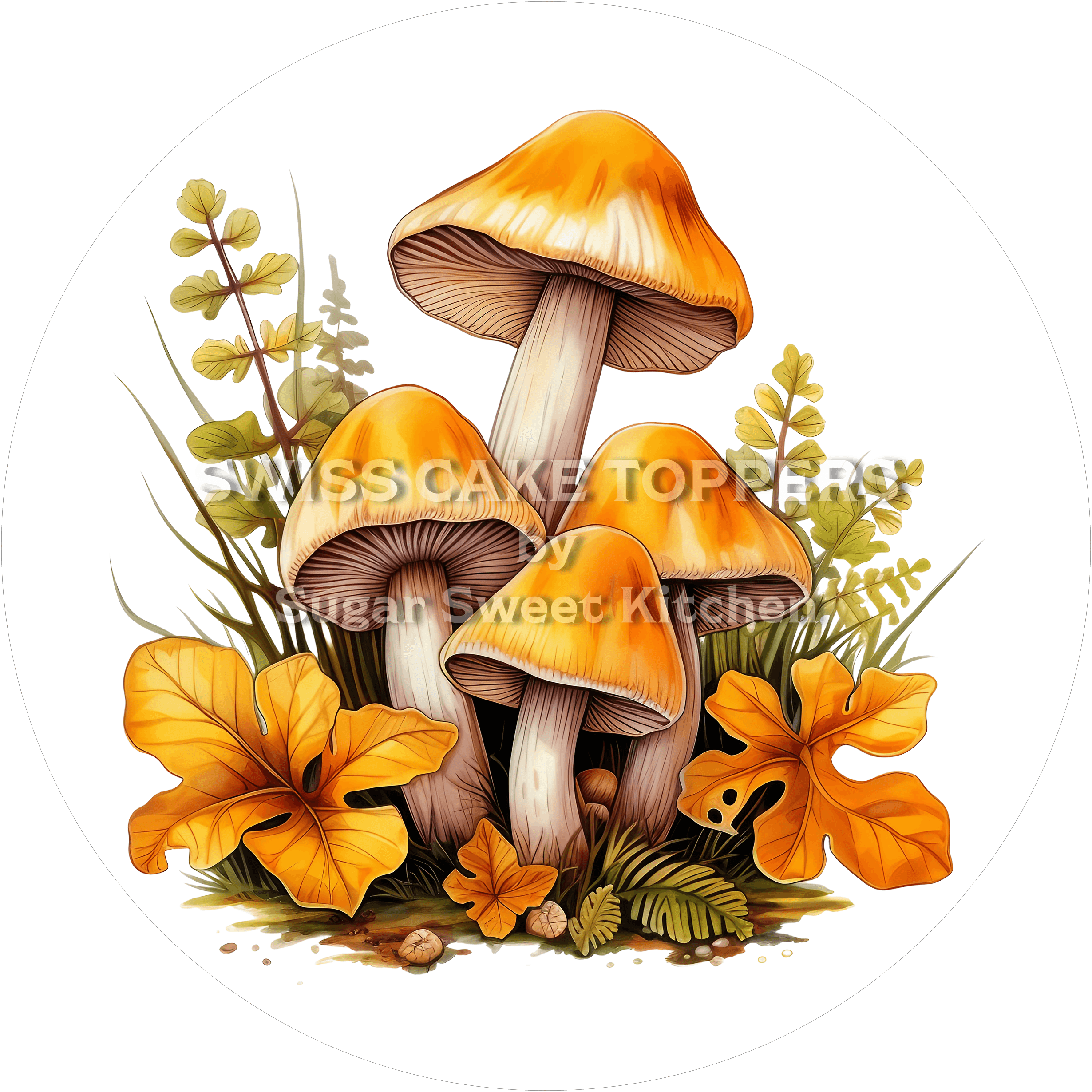 Toller Tortenaufleger mit Pilzen3 - personalisierbar - Fondant- Torten- & Cupcakeaufleger Sugar Sweet Kitchen