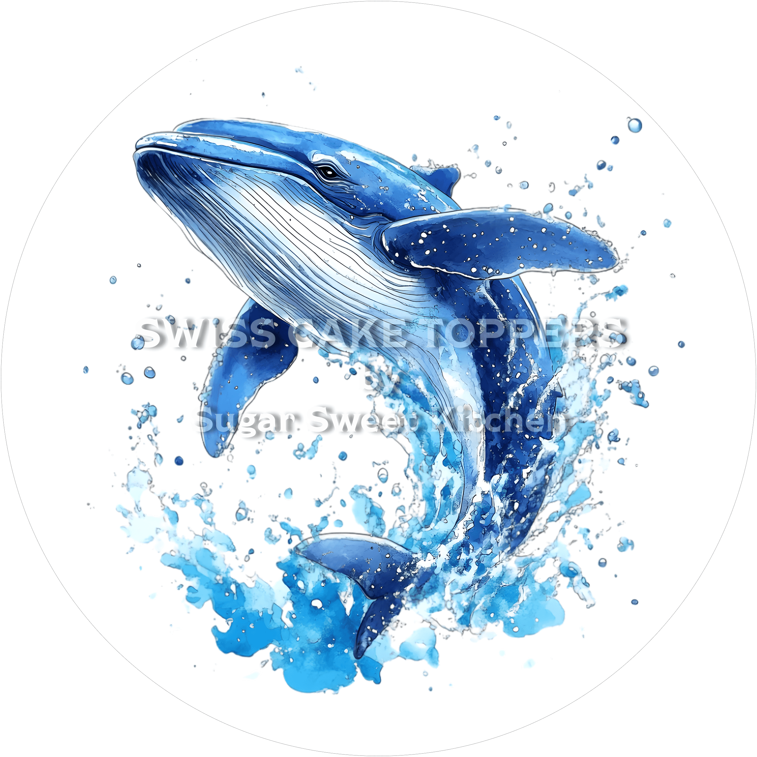 Toller Wal-Tortenaufleger2 - personalisierbar - Fondant- Torten- & Cupcakeaufleger Sugar Sweet Kitchen