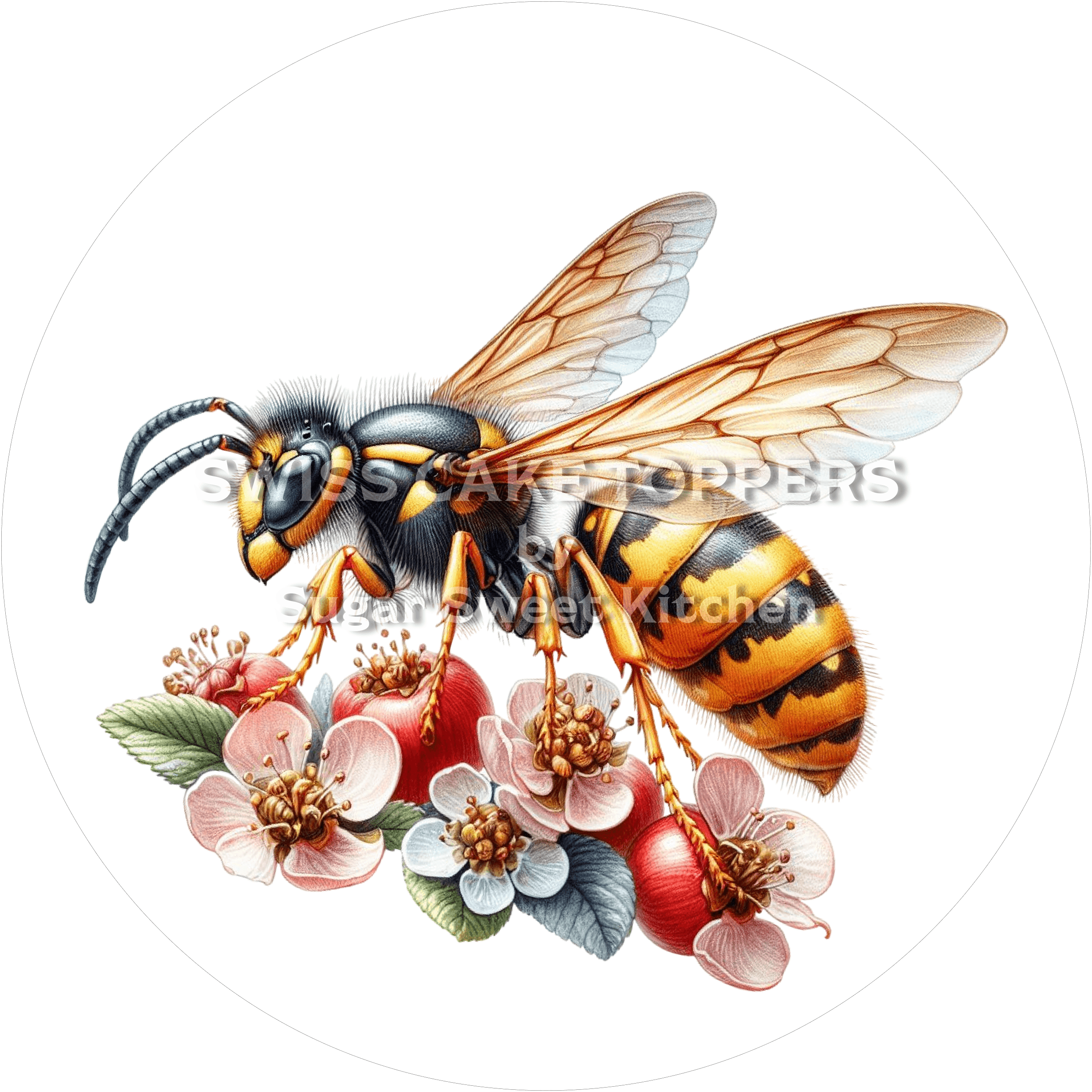 Toller Wespen-Tortenaufleger2 - personalisierbar - Fondant- Torten- & Cupcakeaufleger Sugar Sweet Kitchen